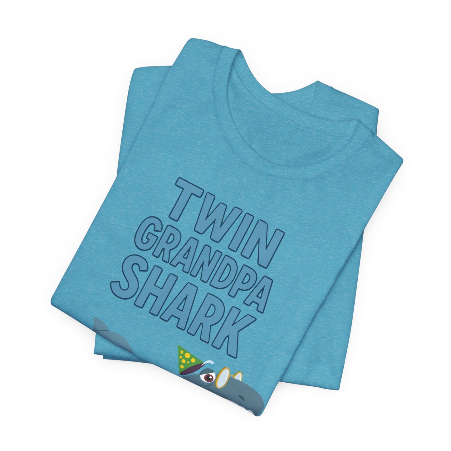 Twin Grandpa Shark T‑Shirt – Cute Grandpa & Twin Grandkids Family Tee