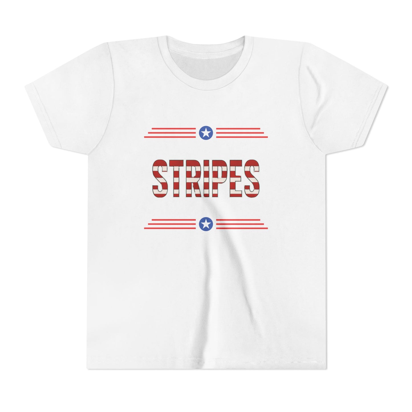 Youth Tee — "Stripes" Patriotic Kids T-Shirt (Red, White & Blue)