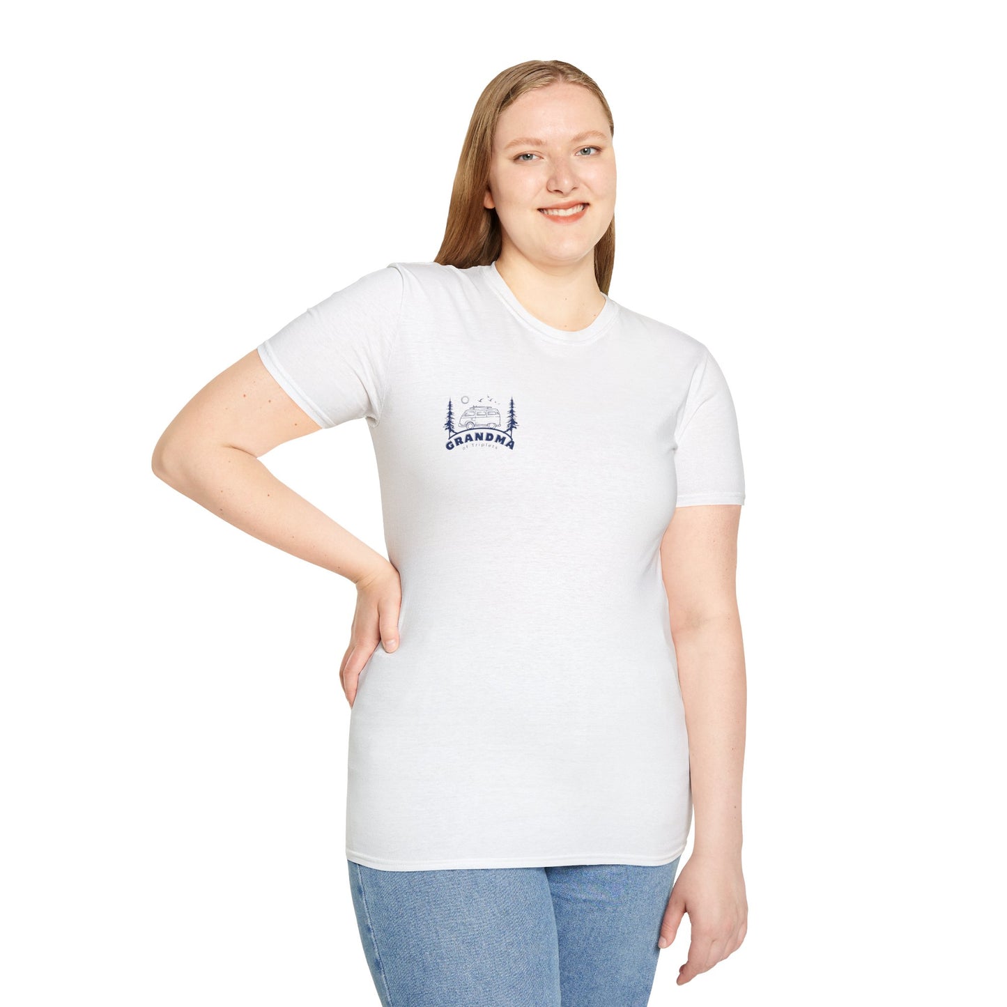 Grandma of Triplets - Camper Van Graphic-Front and Back Design