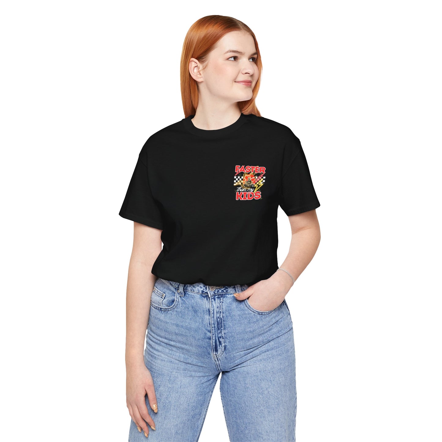 Faster Than My Kids Racing Tee — Motorcycle Retro Graphic Shirt