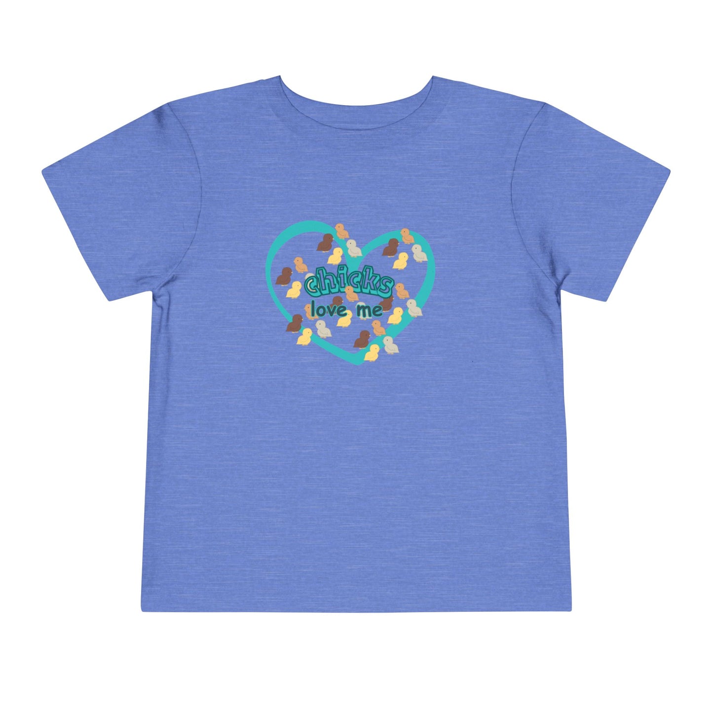 Toddler Easter Tee — "Chicks Love Me" Joke Heart Chick Pattern Shirt for boys