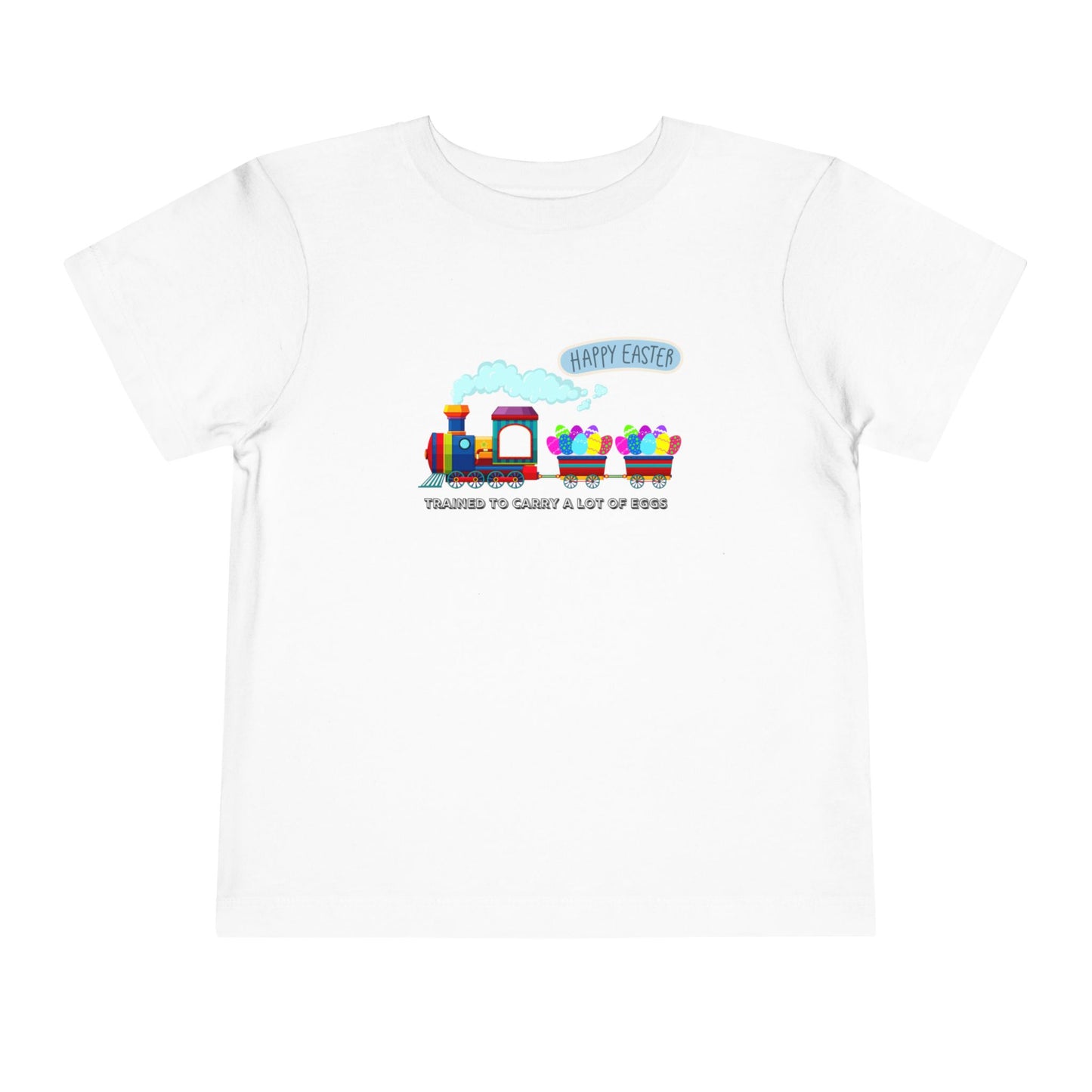 Toddler Easter Tee "Trained to carry lots of eggs" — Cute Train themed boy Shirt