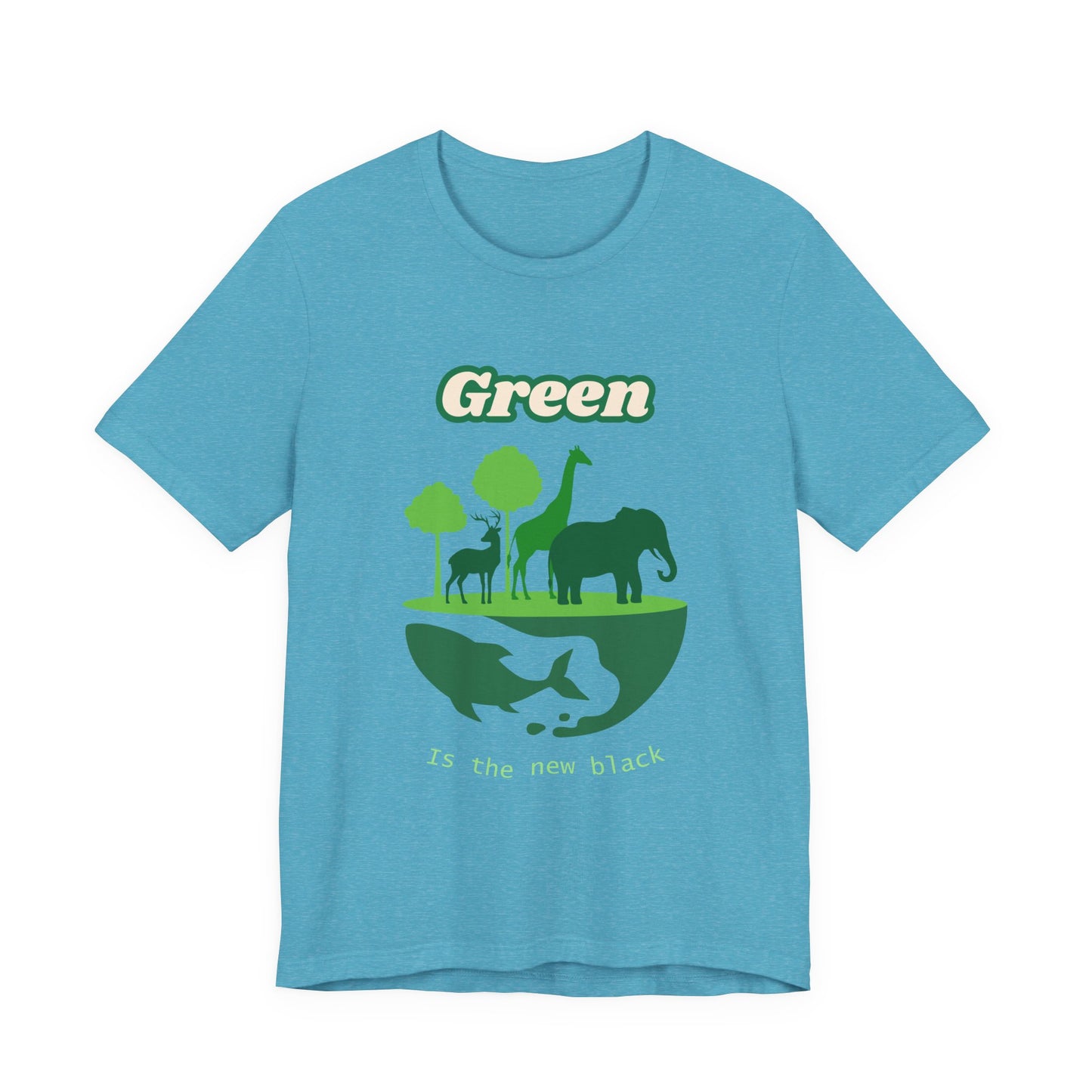 Green Mens Wildlife Conservation T-Shirt — "Green is the New Black" Eco Tee