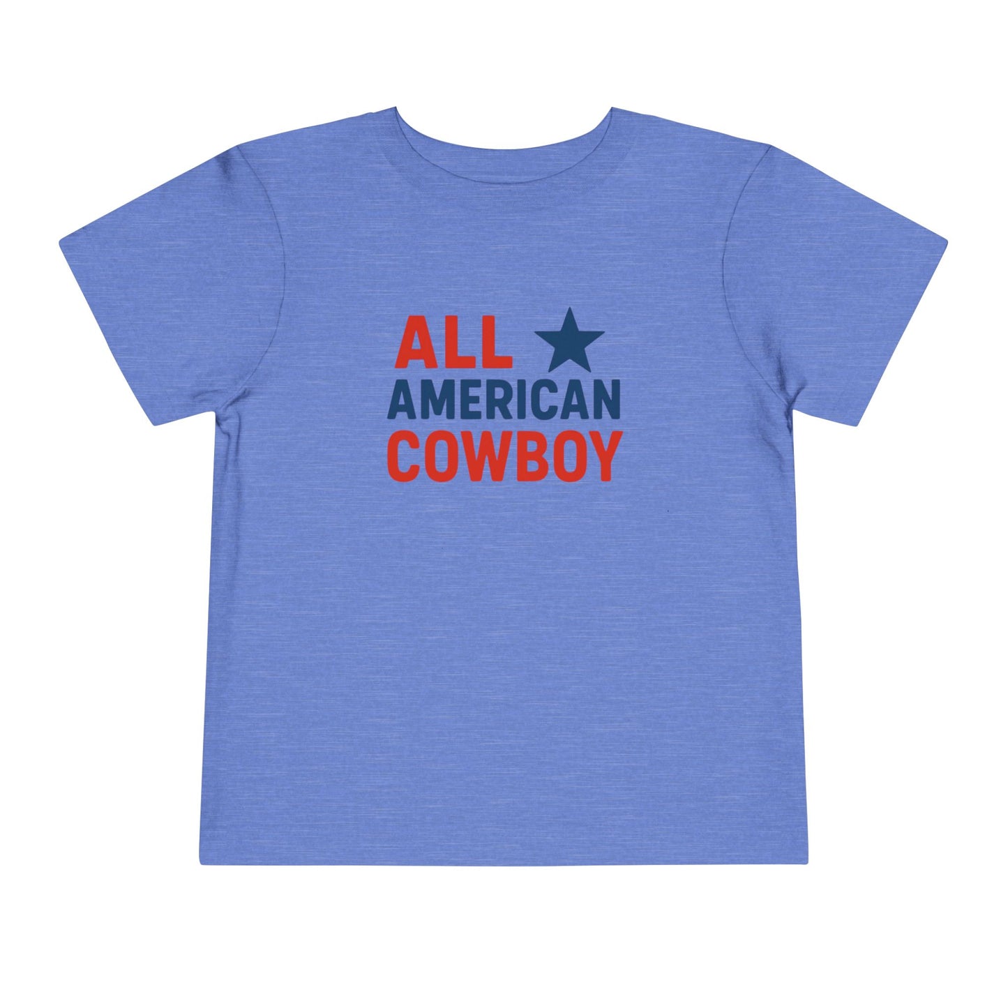 All American Cowboy Toddler Tee — Patriotic Kids Short Sleeve Shirt