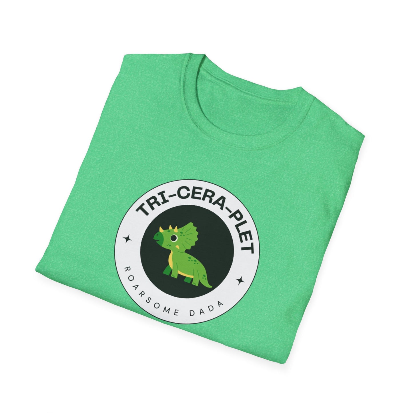 'Tri-Cera-Plet- Roarsome Dada"-Dinosaur Theme- Family Matching Set for Triplets and their Parents