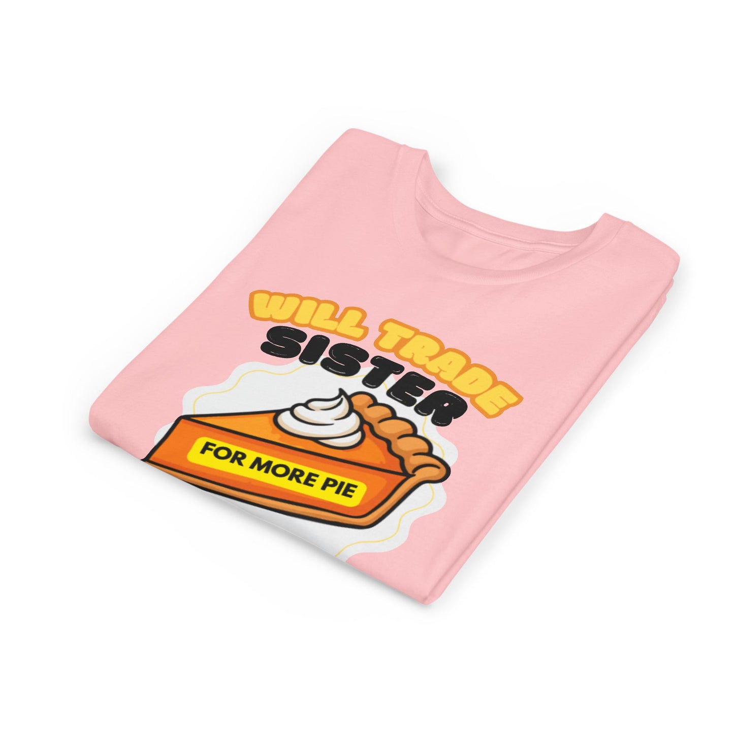 Teenage Sibling Tee - "Will Trade Sister for More Pie" Funny Kids Thanksgiving Shirt