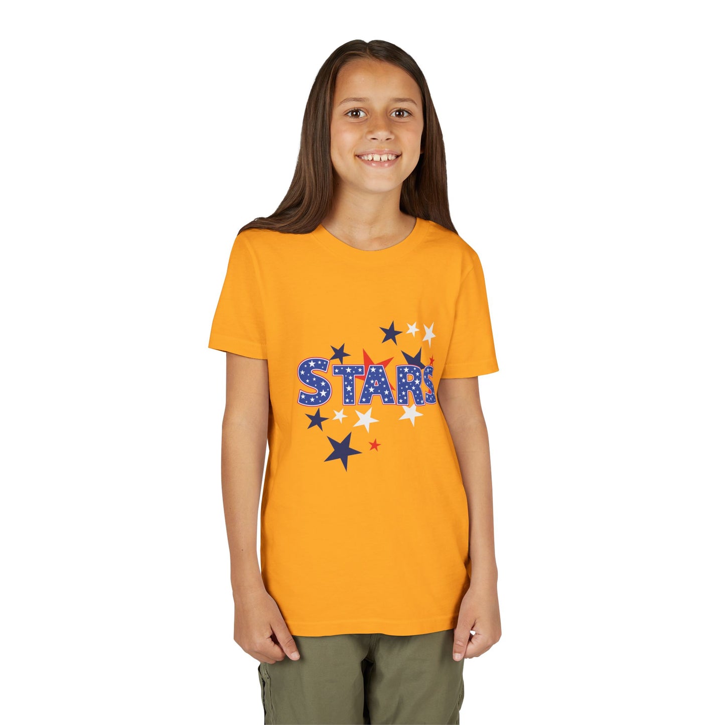 4th July -Youth Stars Tee - Patriotic Red White Blue Kids Shirt