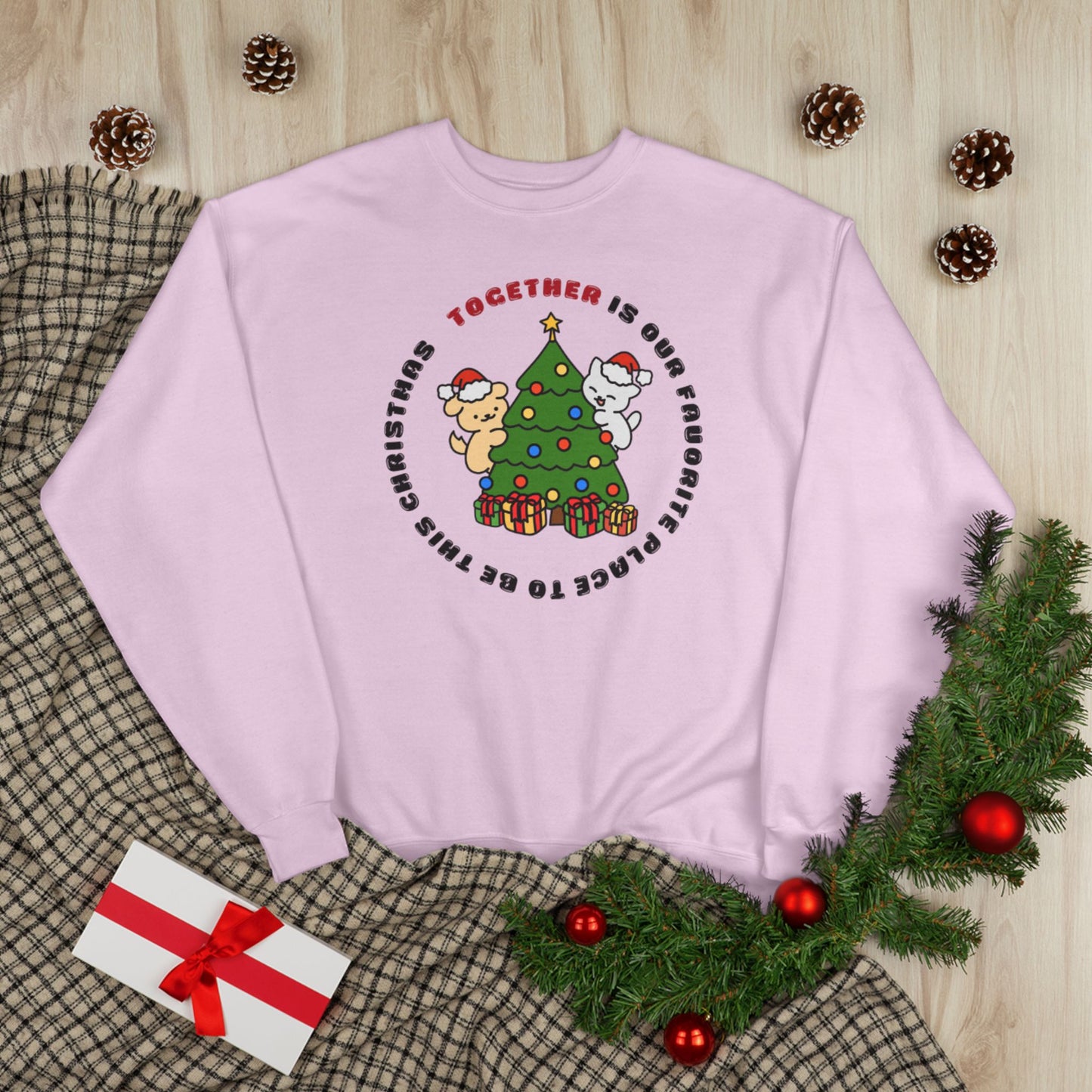 Matching Family Christmas Sweatshirt — "Together is Our Favorite Place to Be" Unisex Holiday Pullover
