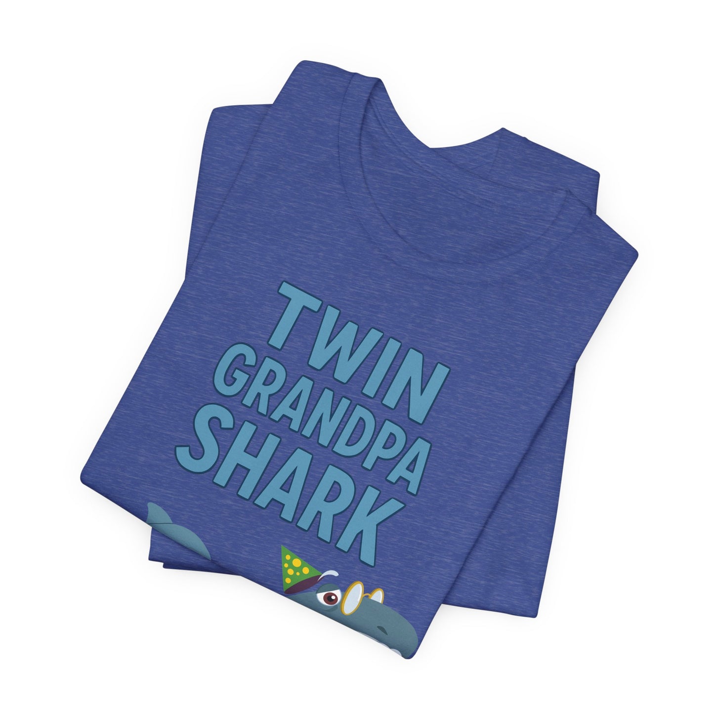Twin Grandpa Shark T‑Shirt – Cute Grandpa & Twin Grandkids Family Tee