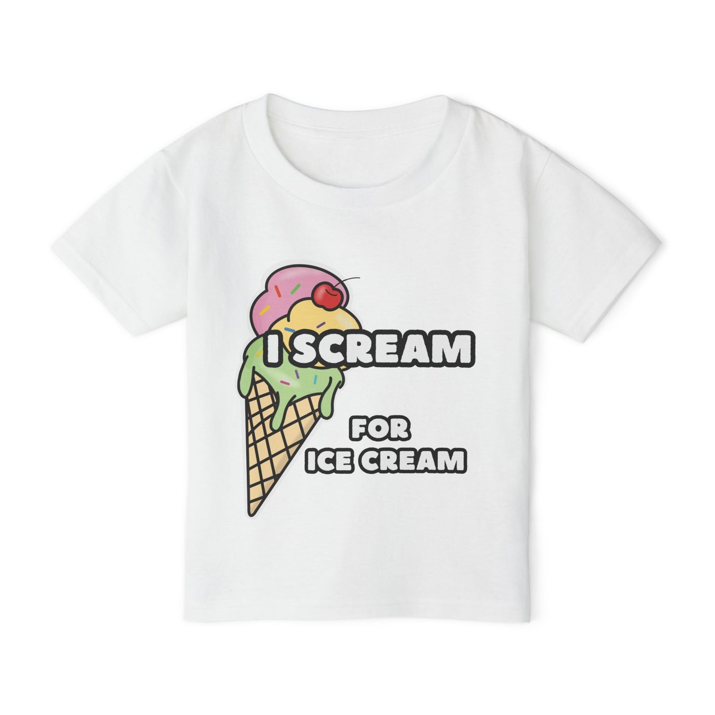 Cute Toddler T-Shirt - I Scream for Ice Cream, Summer Tee for Kids, Birthday Gift, Fun Humorous Shirt, Toddler Apparel