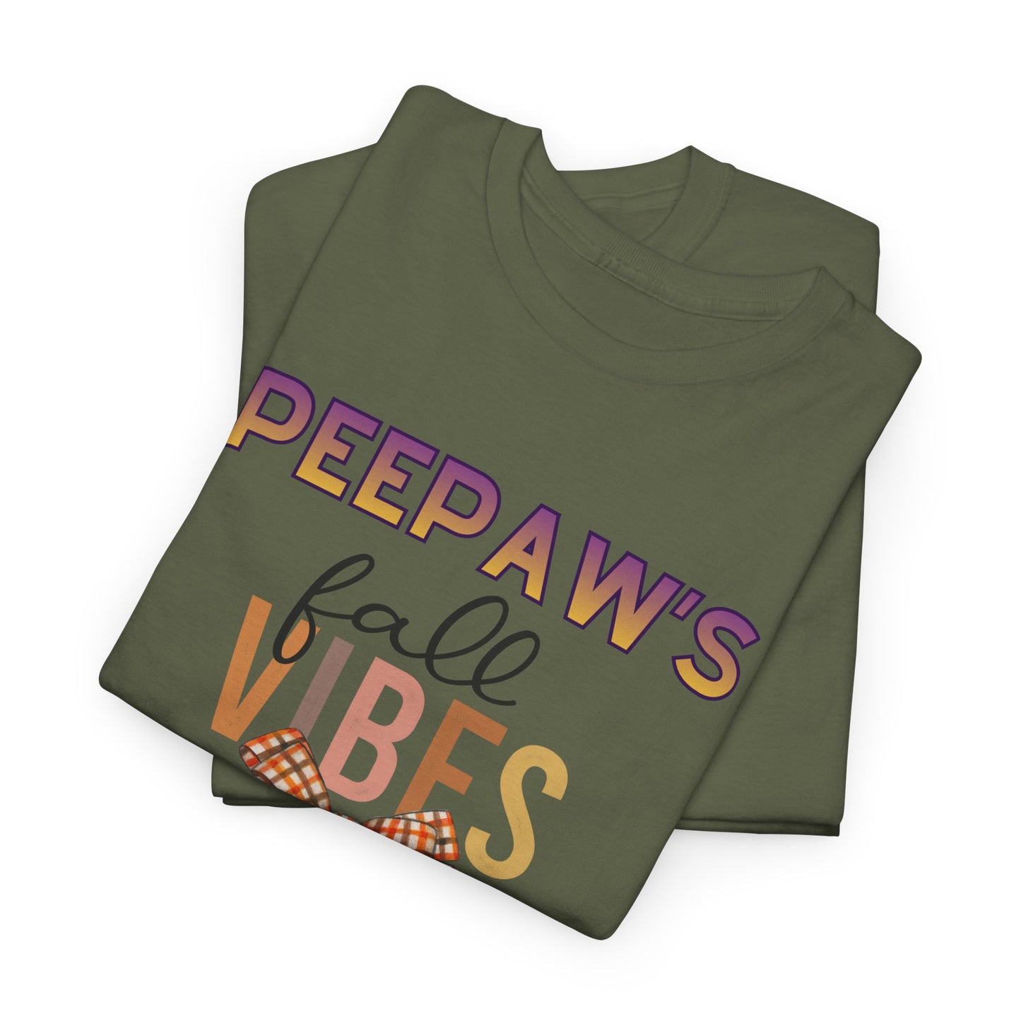 Pepaw's Fall Vibes T-Shirt — Grandpa Autumn Plaid Bow Tee