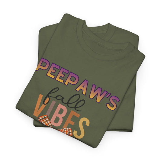 Pepaw's Fall Vibes T-Shirt — Grandpa Autumn Plaid Bow Tee