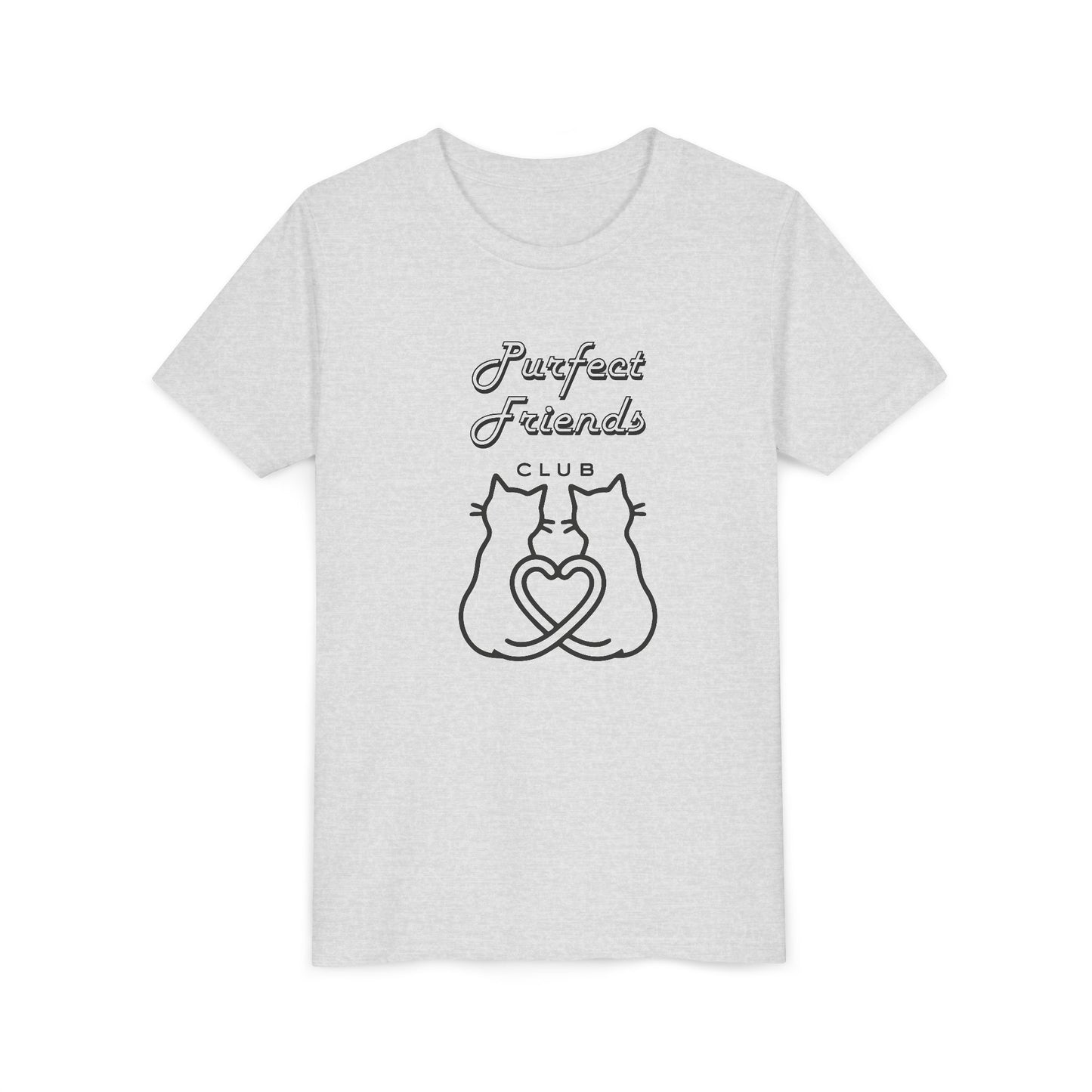 Youth Tee — "Purrfect Friends Club" Cat Graphic