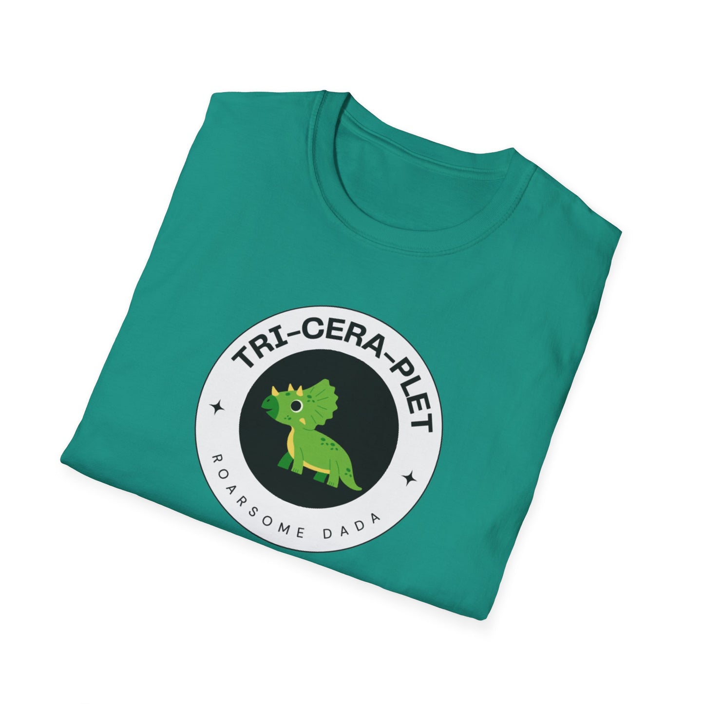 'Tri-Cera-Plet- Roarsome Dada"-Dinosaur Theme- Family Matching Set for Triplets and their Parents