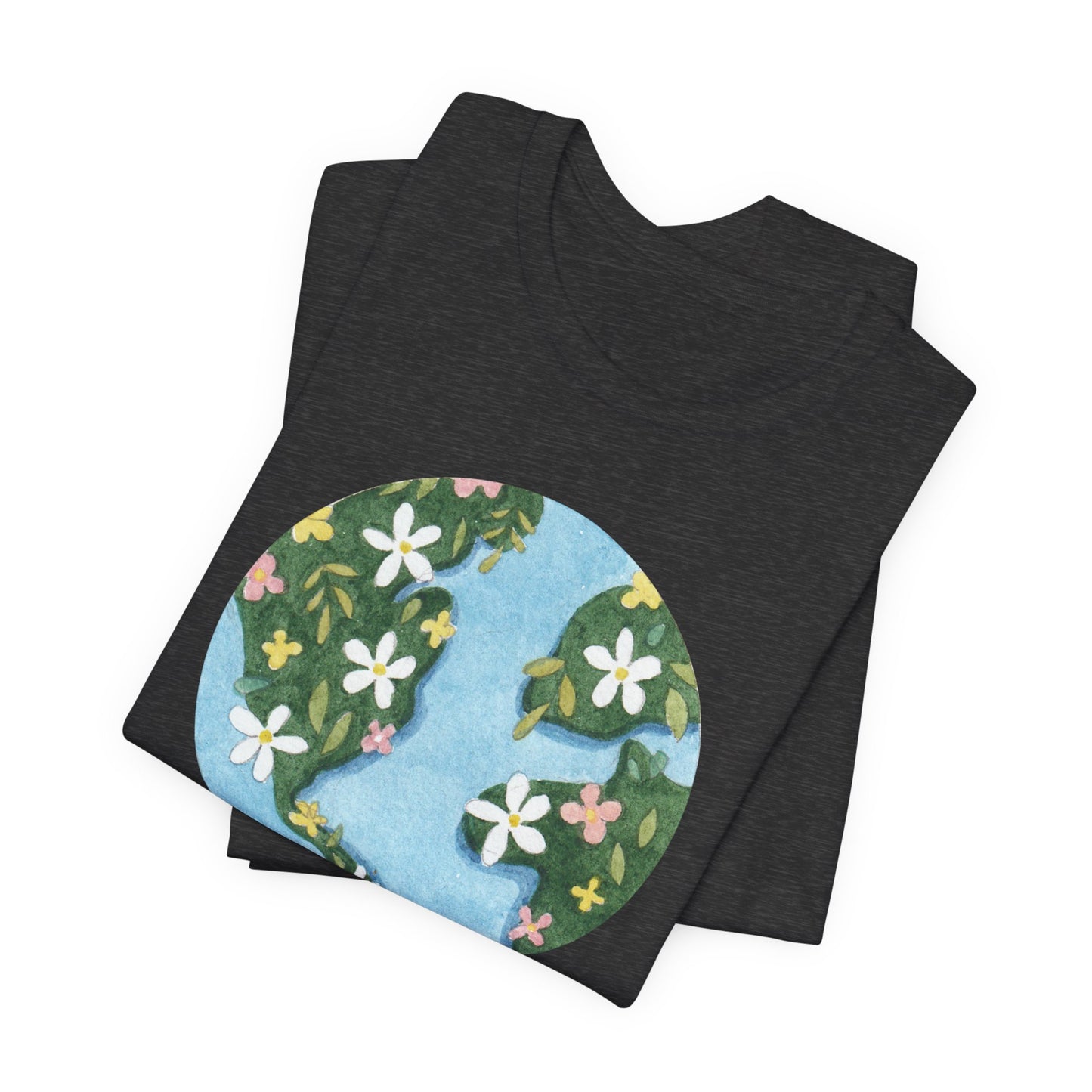 Love The Earth Floral Globe Tee — Eco-Friendly Earth Day T-Shirt