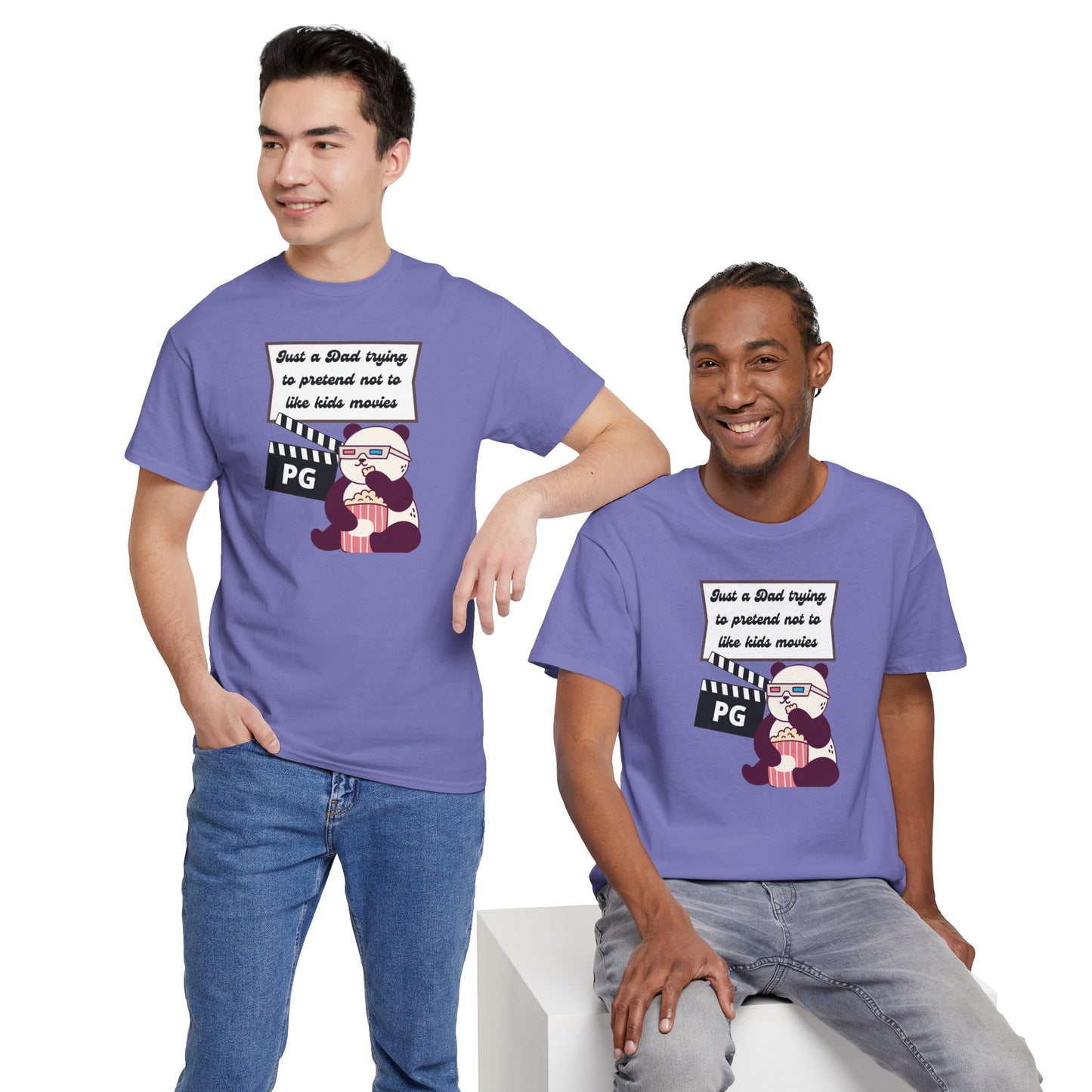 Funny Dad Tee - "Just a Dad Trying to Pretend Not to Like Kids Movies" Unisex Heavy Cotton Shirt