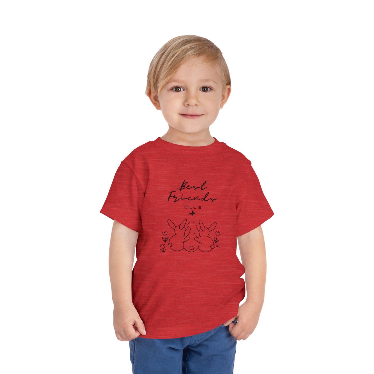 Toddler and Infant Tee — "Best Friends" Bunny Graphic Short Sleeve