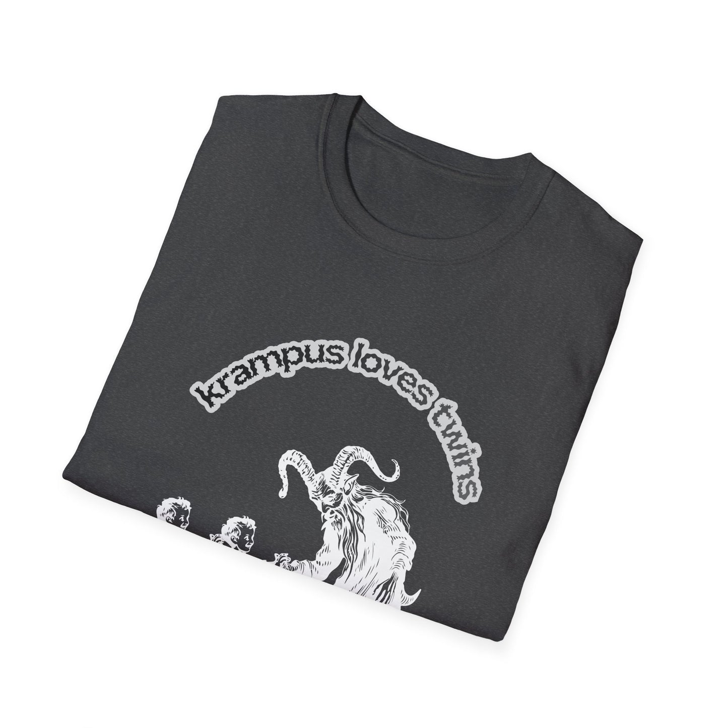 Krampus Loves Twins- Horror Theme Twin Parent Shirt — Funny Gothic Holiday Tee