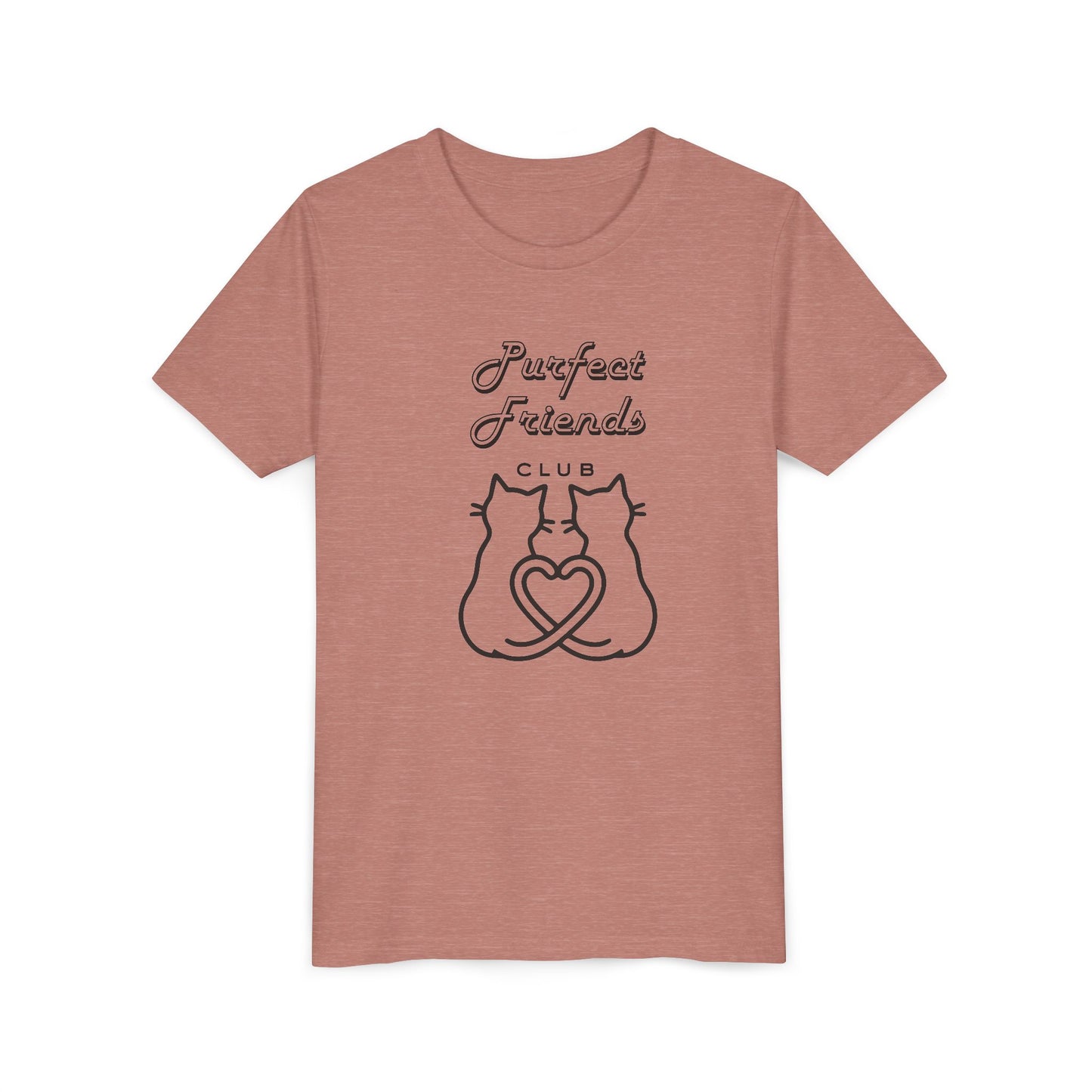 Youth Tee — "Purrfect Friends Club" Cat Graphic