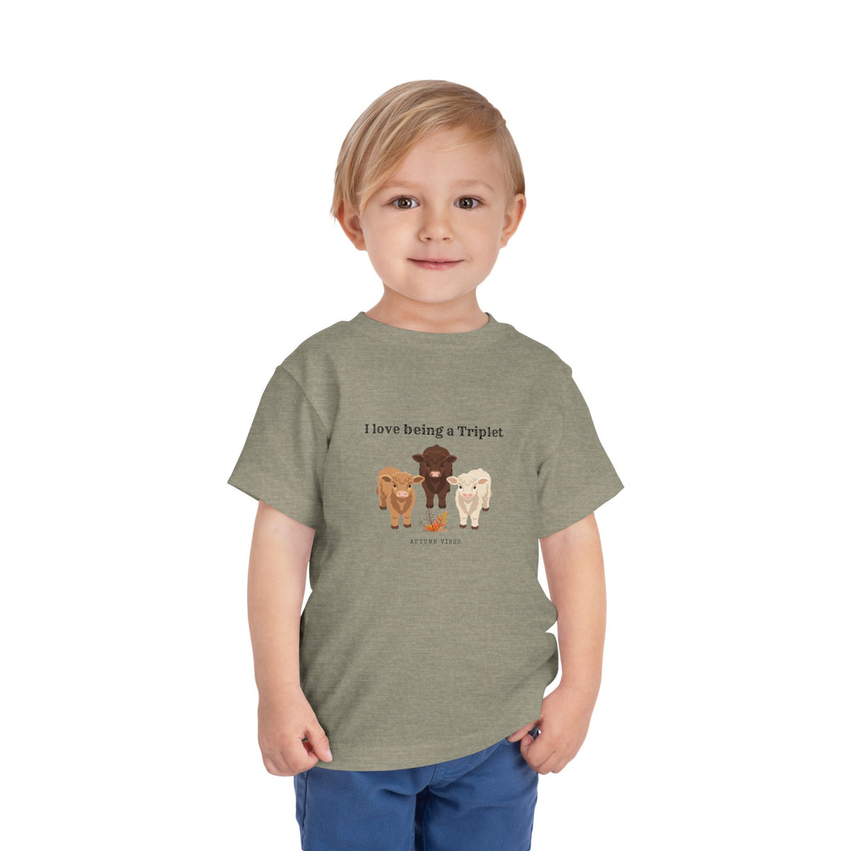 I Love Being a Triplet Toddler Tee – Cute Matching Sibling Autumn Shirt