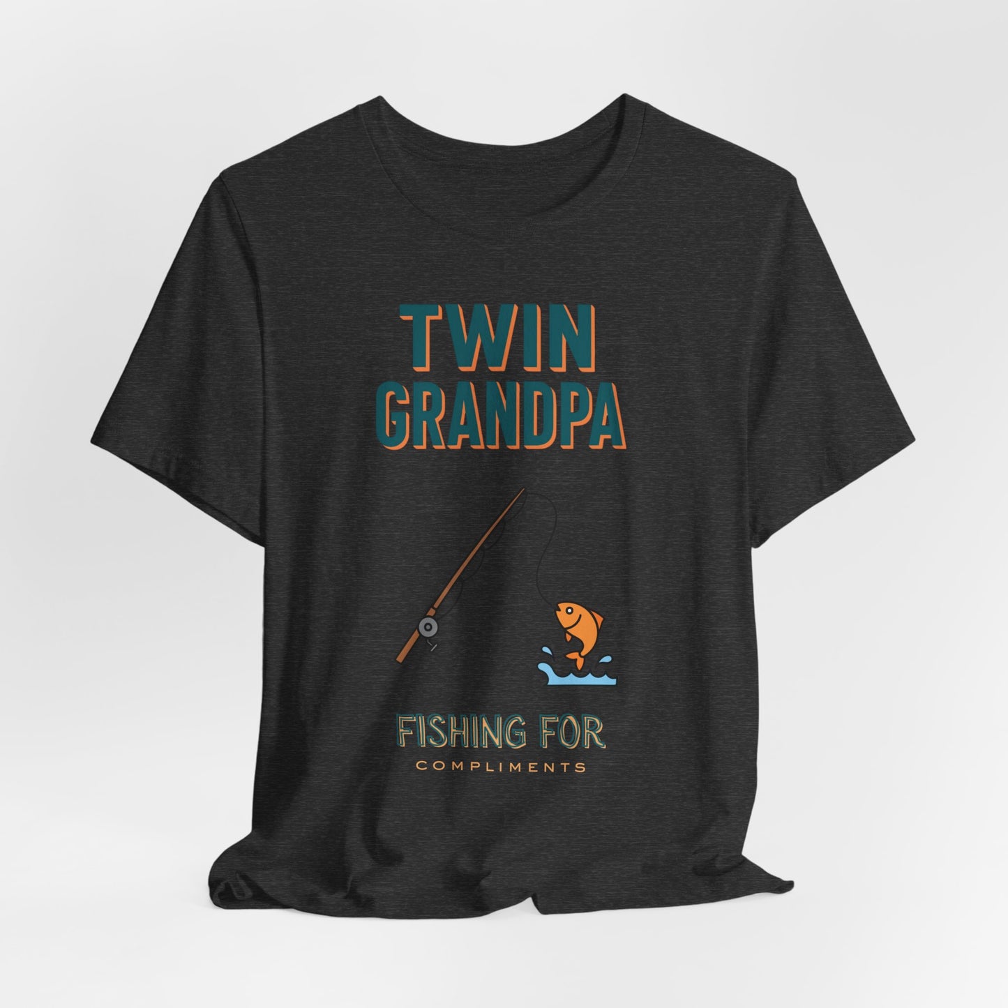 Twin Grandpa Fishing Tee — "Fishing For compliments" Grandfather Gift