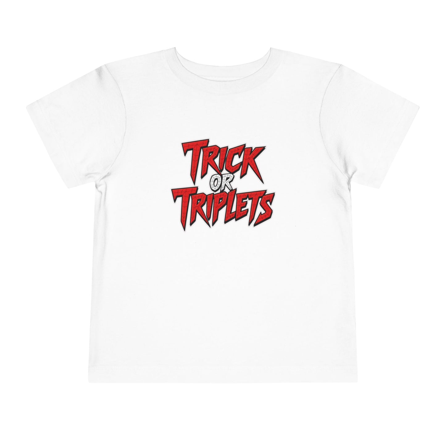Triplet Toddler - Spiderman Shirt — "Trick or Triplets" Halloween Graphic (2 to 5 years old)