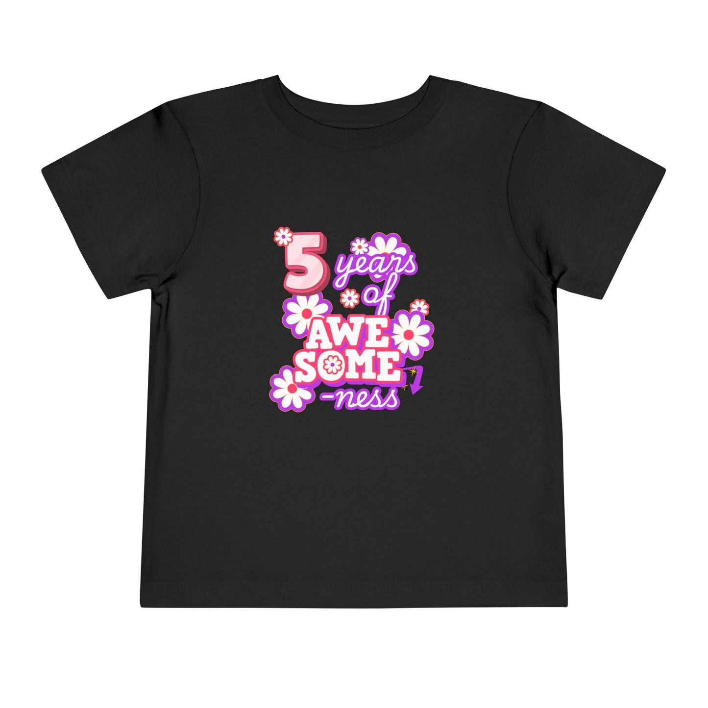 5th Birthday Tee — "5 Years of Awesomeness" Birthday Shirt (Girls)