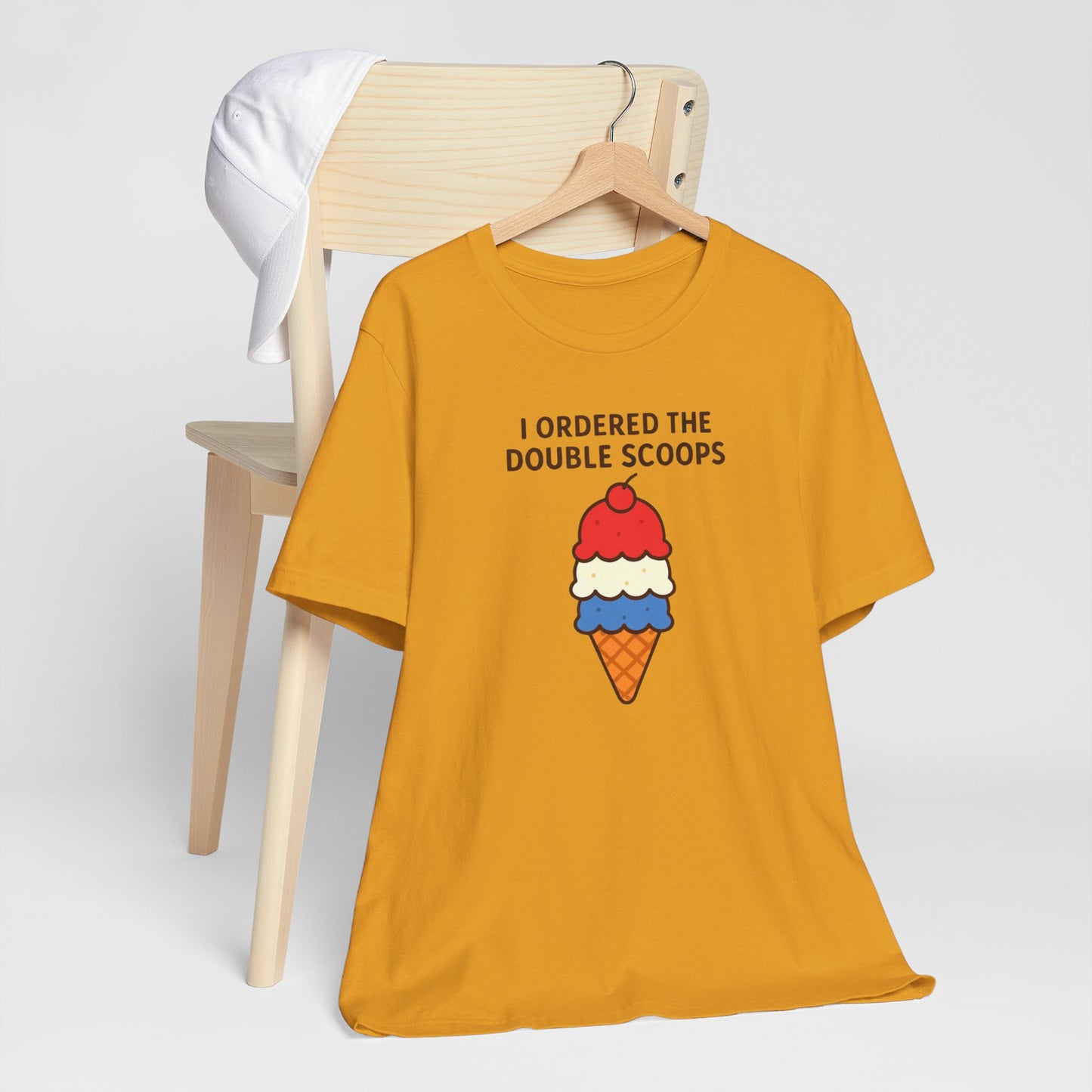 I Ordered the Double Scoops -American Patriotic -Twin Mom -Ice Cream Tee