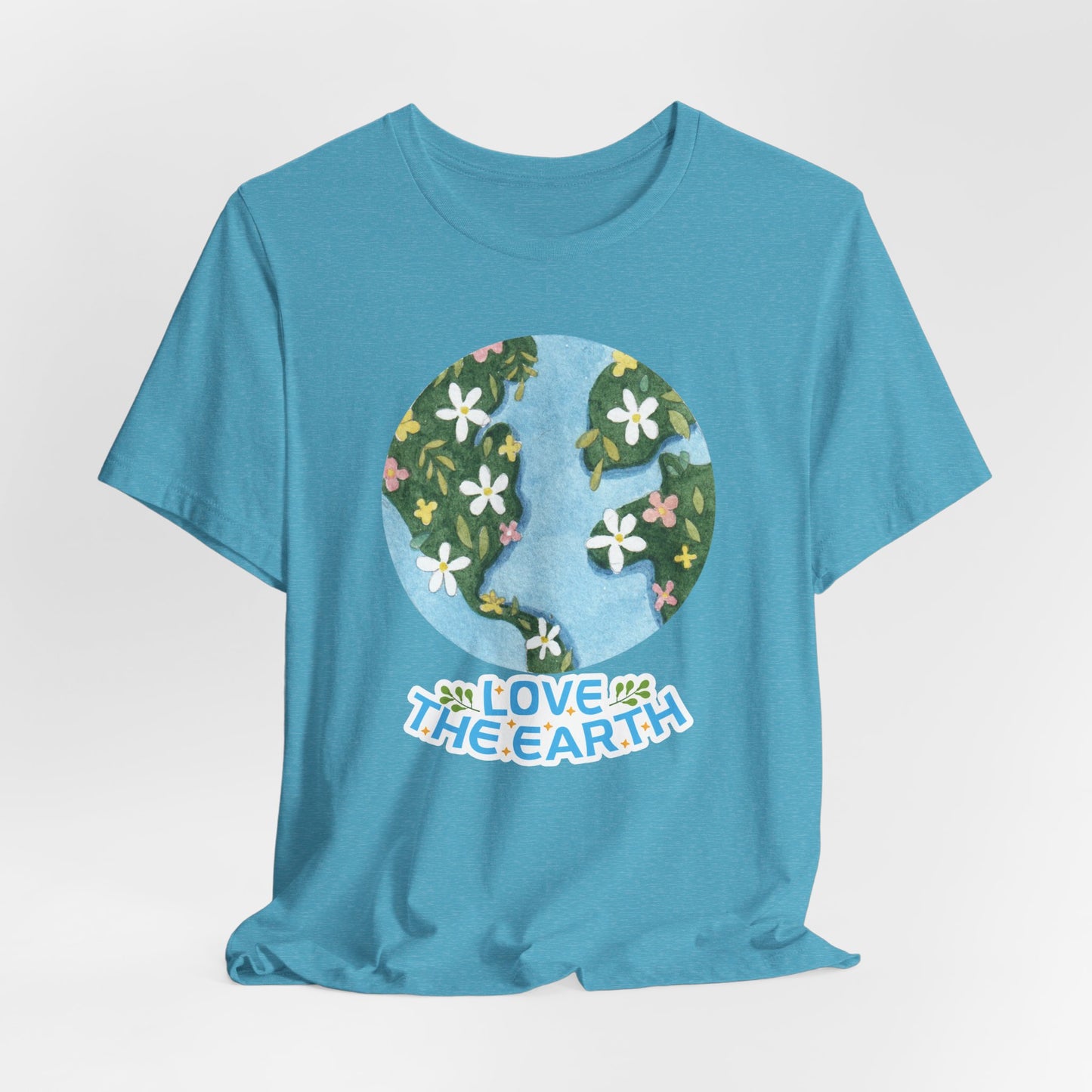 Love The Earth Floral Globe Tee — Eco-Friendly Earth Day T-Shirt
