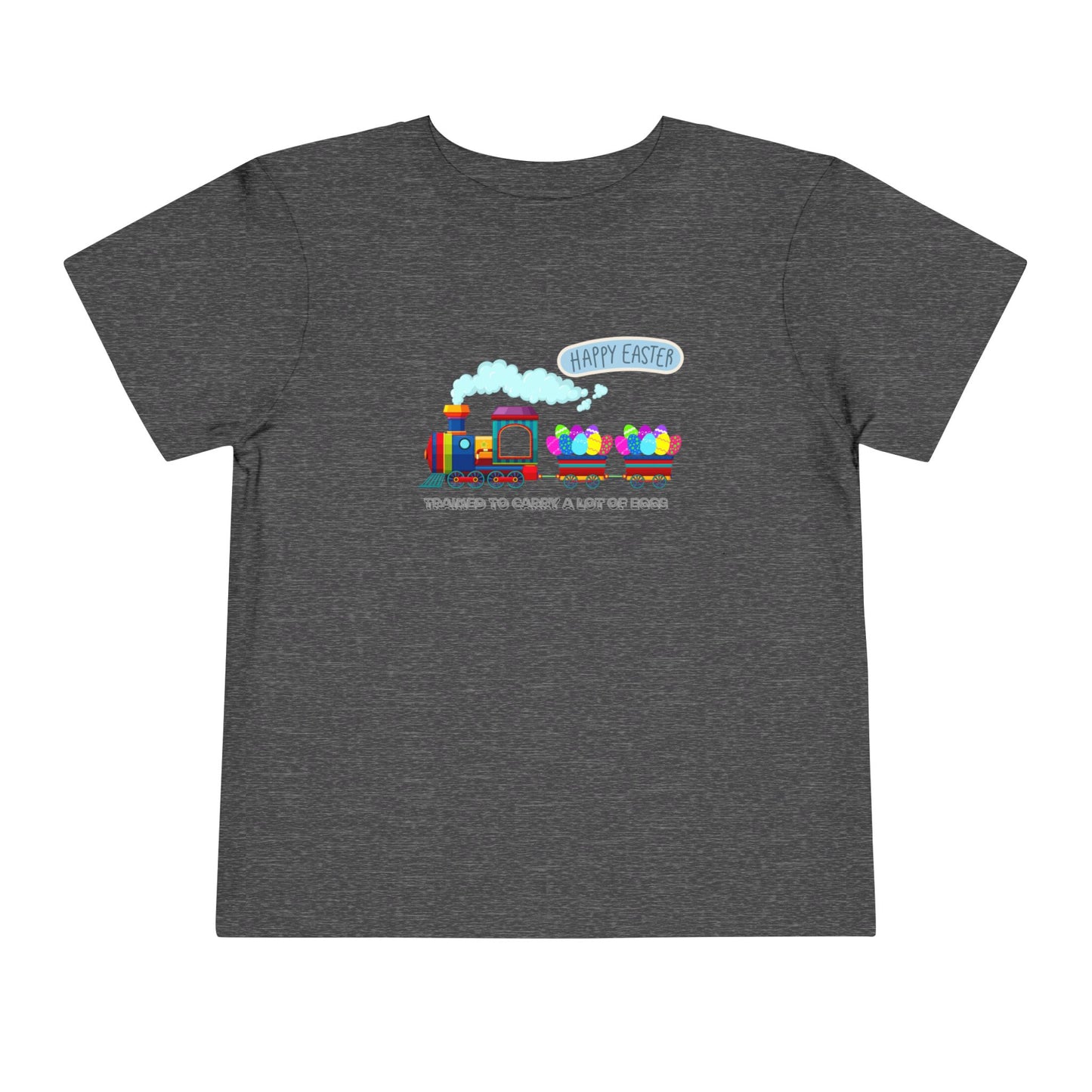 Toddler Easter Tee "Trained to carry lots of eggs" — Cute Train themed boy Shirt