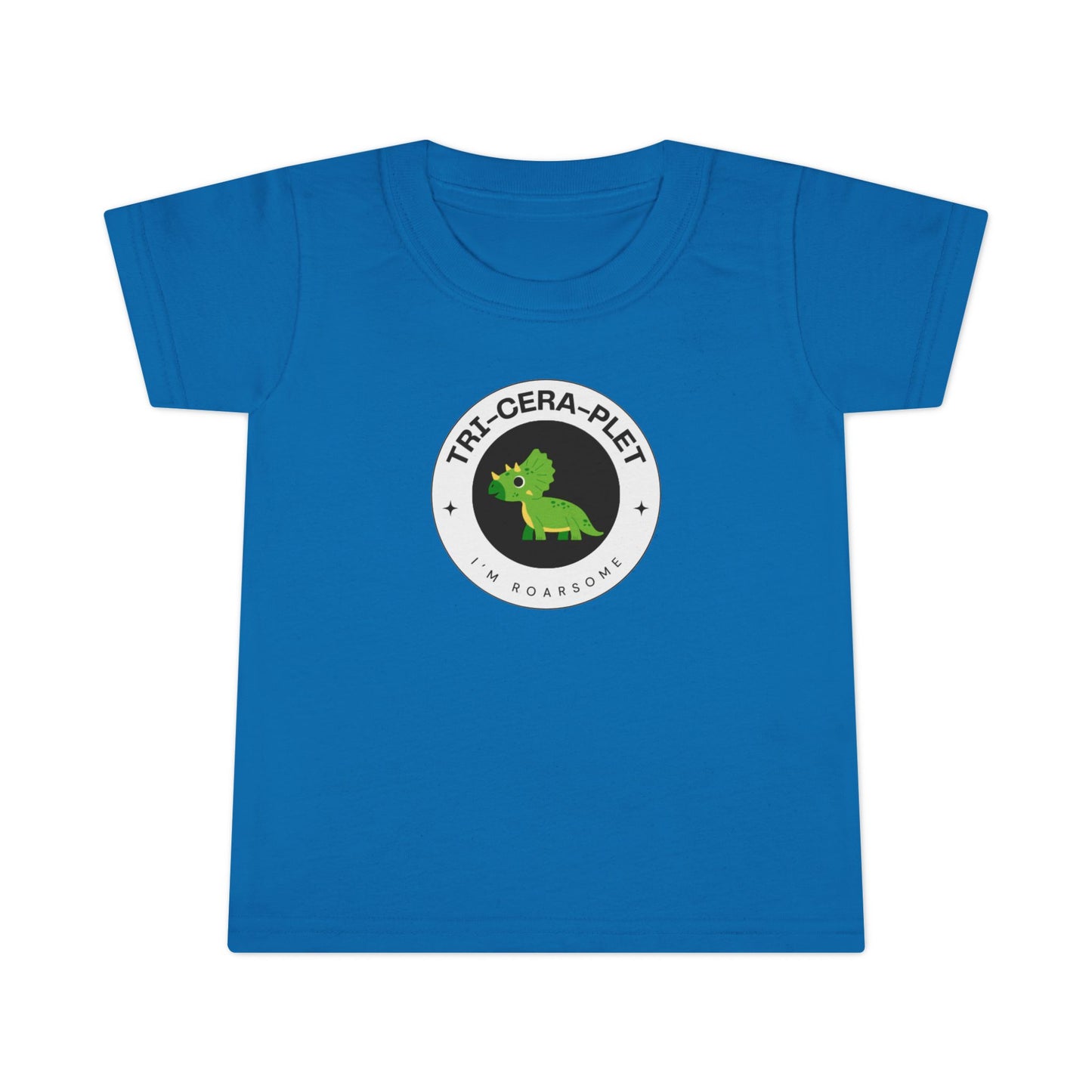 Tri-cera-plet: I'm Roarsome! Triplet Toddler Dinosaur T-shirt – (Ages 2-6 Years)