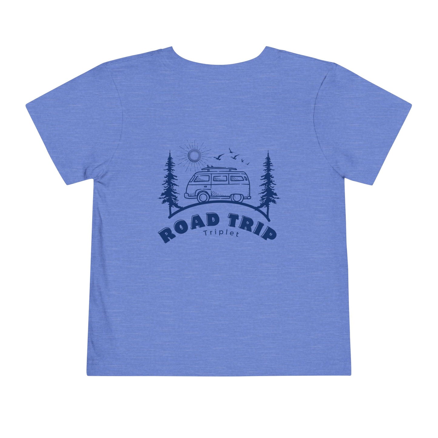 Toddler Triplet Shirt — 'Road Trip' Camper Van Graphic-Front and Back Designs
