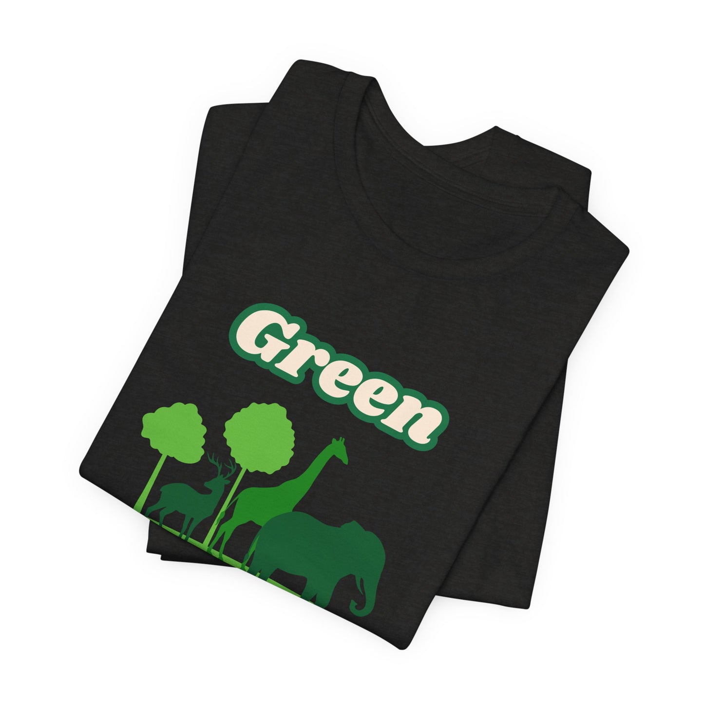 Green Mens Wildlife Conservation T-Shirt — "Green is the New Black" Eco Tee