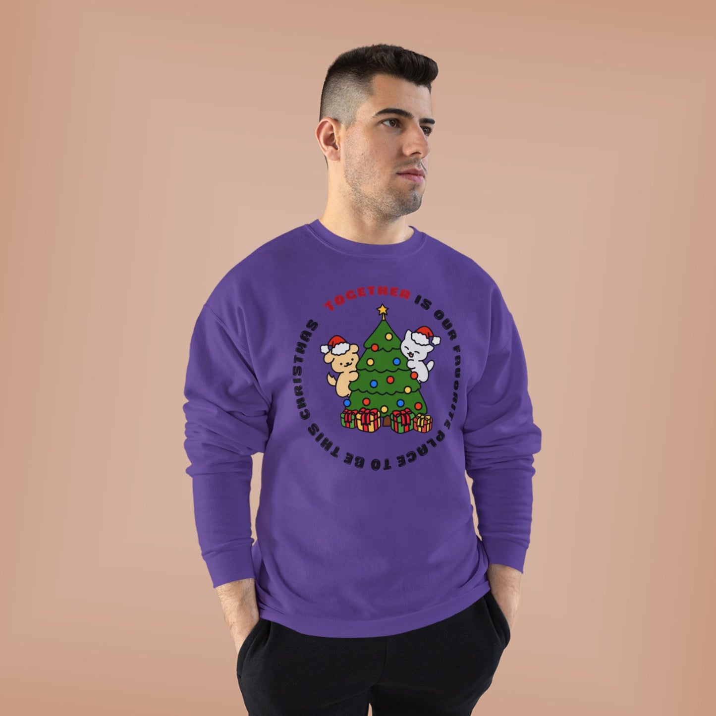 Matching Family Christmas Sweatshirt — "Together is Our Favorite Place to Be" Unisex Holiday Pullover
