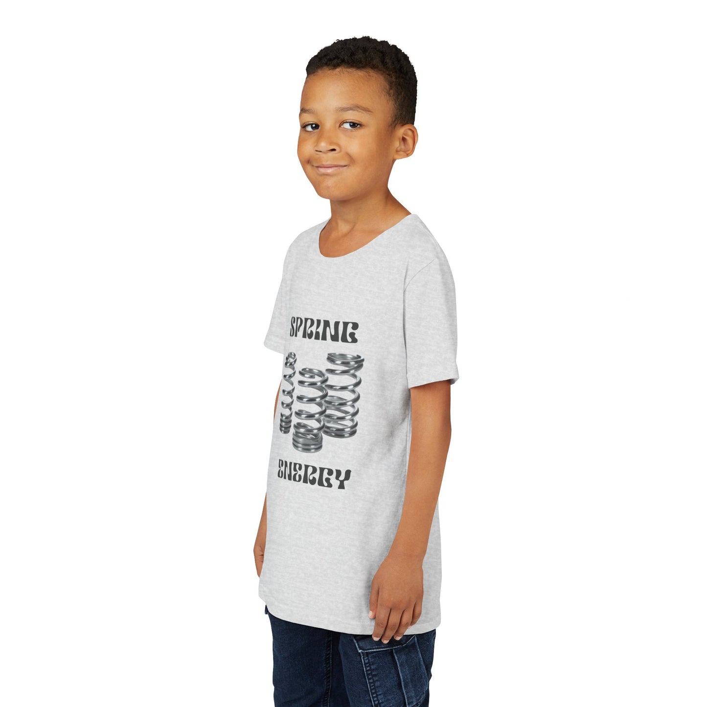 Spring Energy Unisex Youth T‑Shirt — Kids Graphic Tee with Coil Springs Design