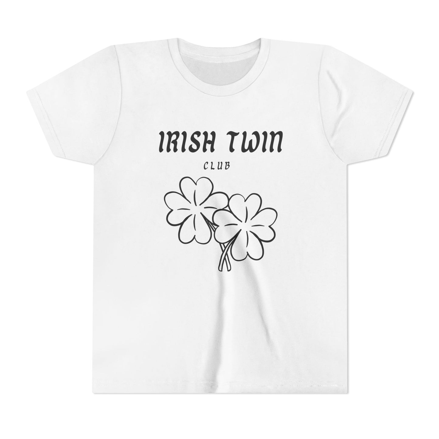 Youth Tee - "Irish Twin Club" Shamrock Graphic for St. Patrick's Day