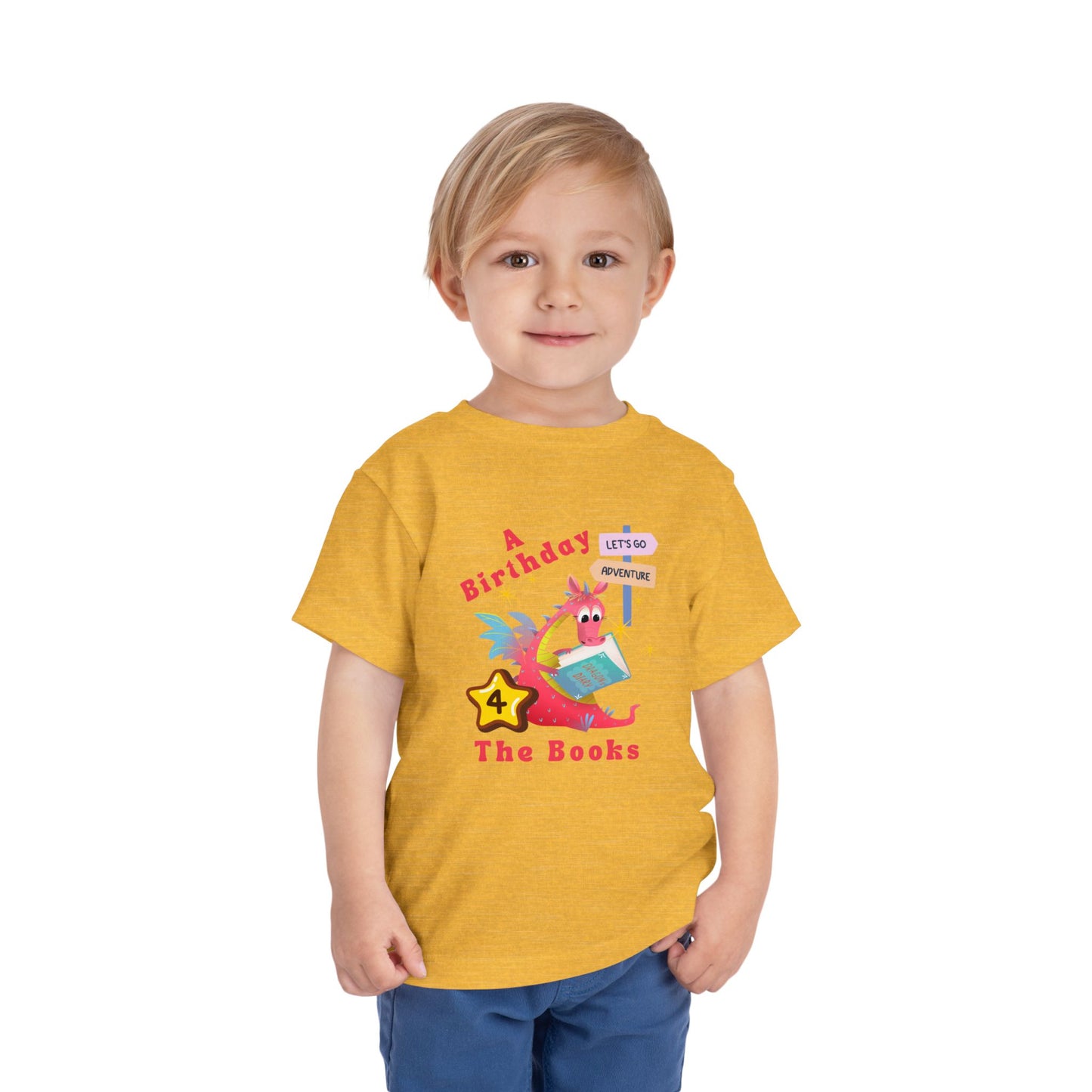 4th Birthday Tee – "A Birthday 4 The Books" Reading Adventure Shirt