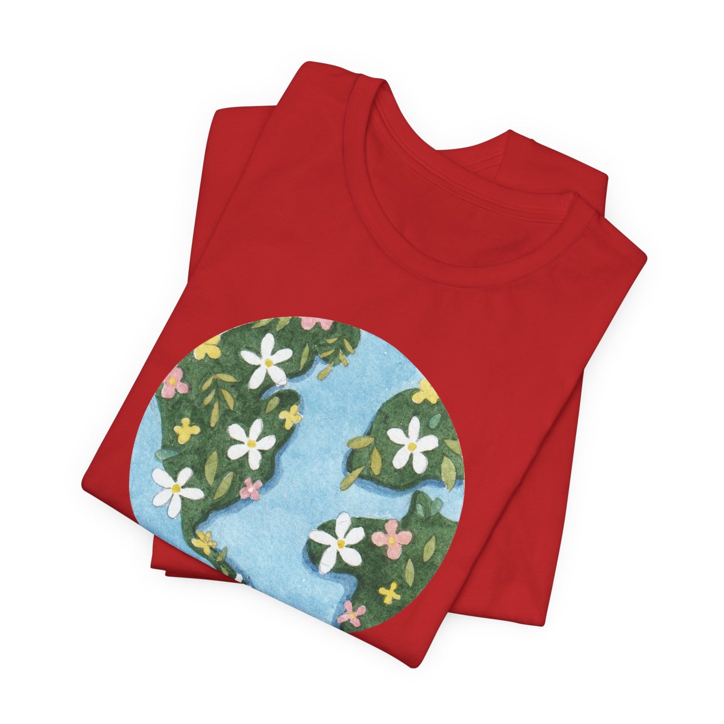 Love The Earth Floral Globe Tee — Eco-Friendly Earth Day T-Shirt