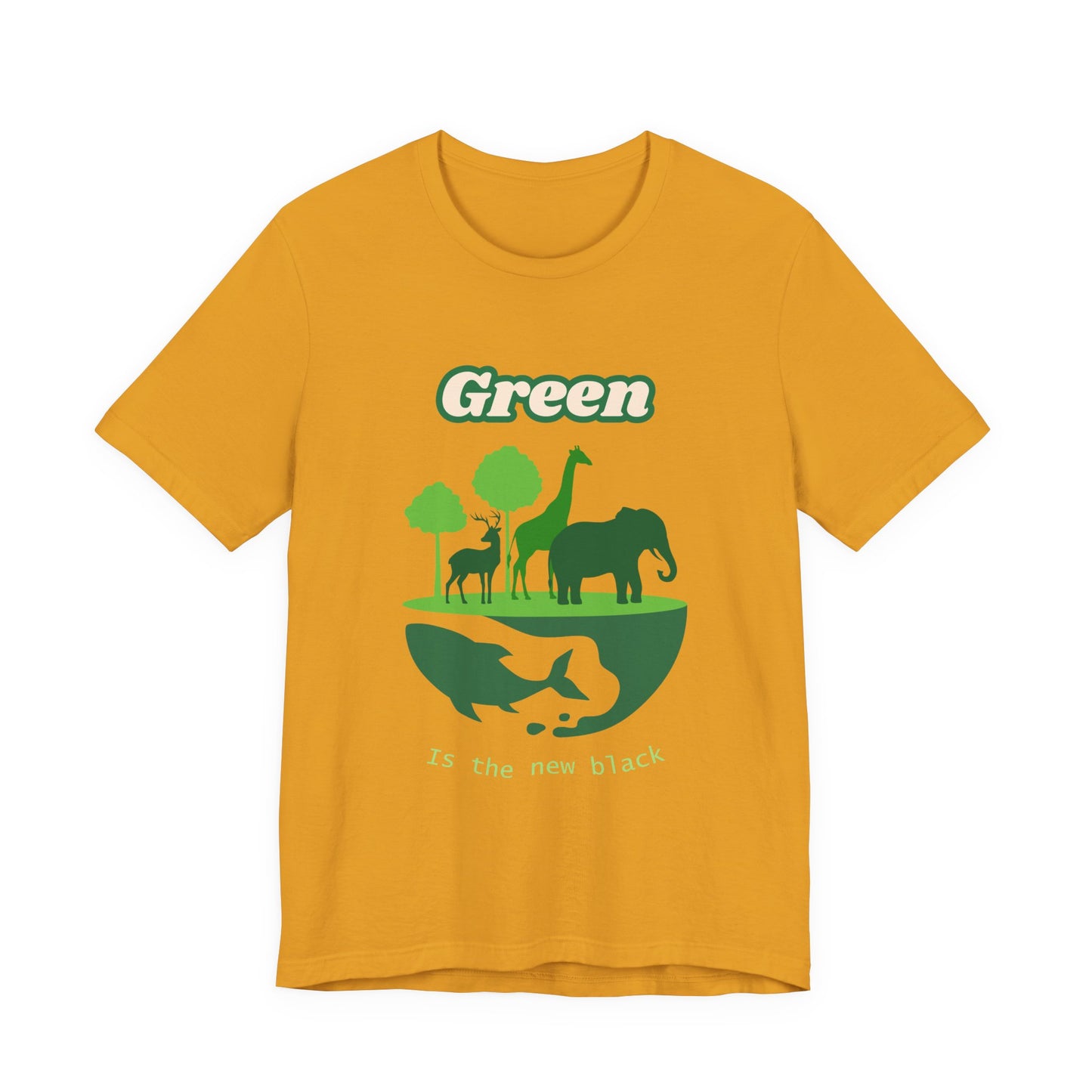 Green Mens Wildlife Conservation T-Shirt — "Green is the New Black" Eco Tee