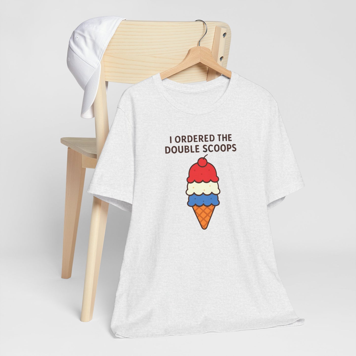 I Ordered the Double Scoops -American Patriotic -Twin Mom -Ice Cream Tee