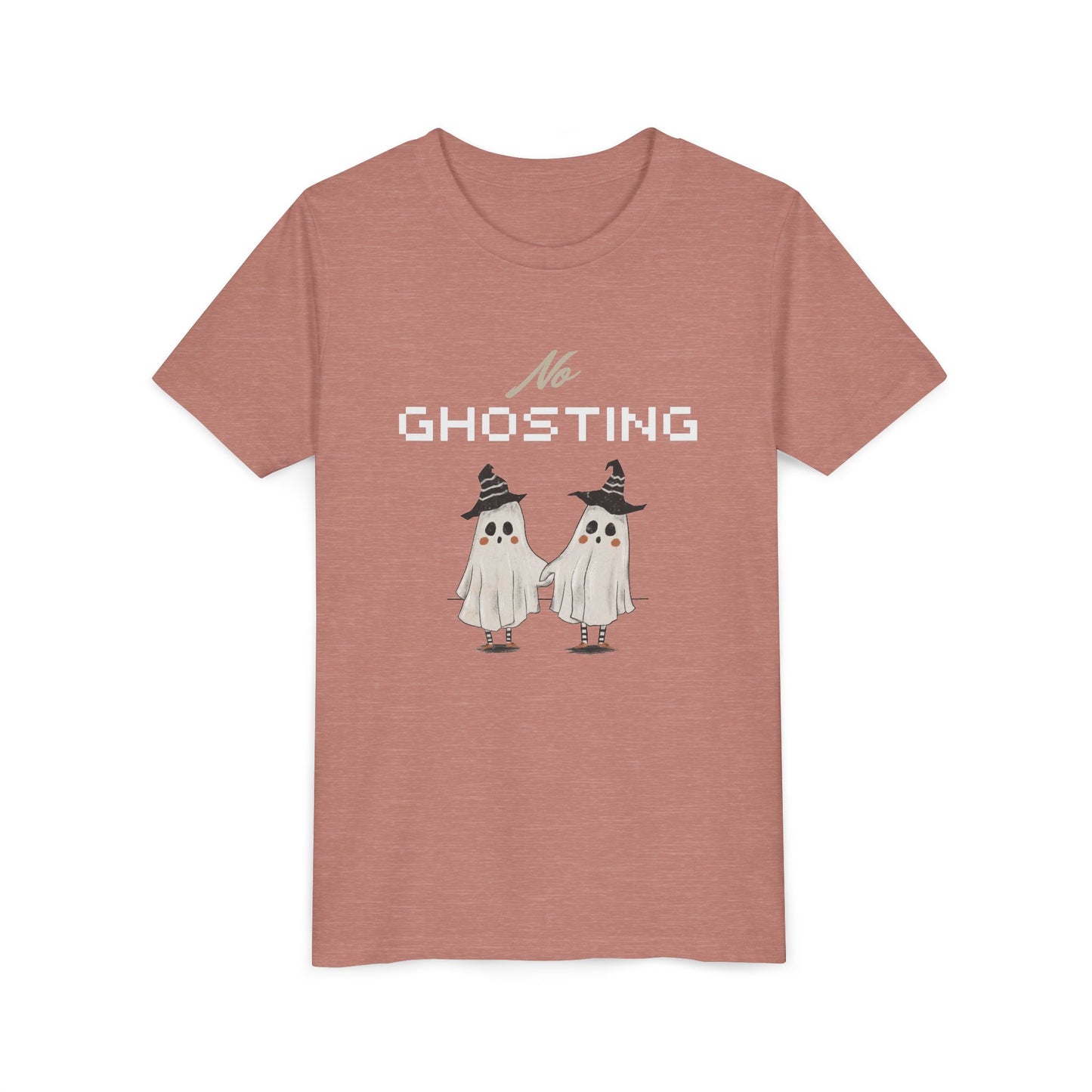 Youth Tee - "No Ghosting" Cute Ghost Kids Halloween T-Shirt