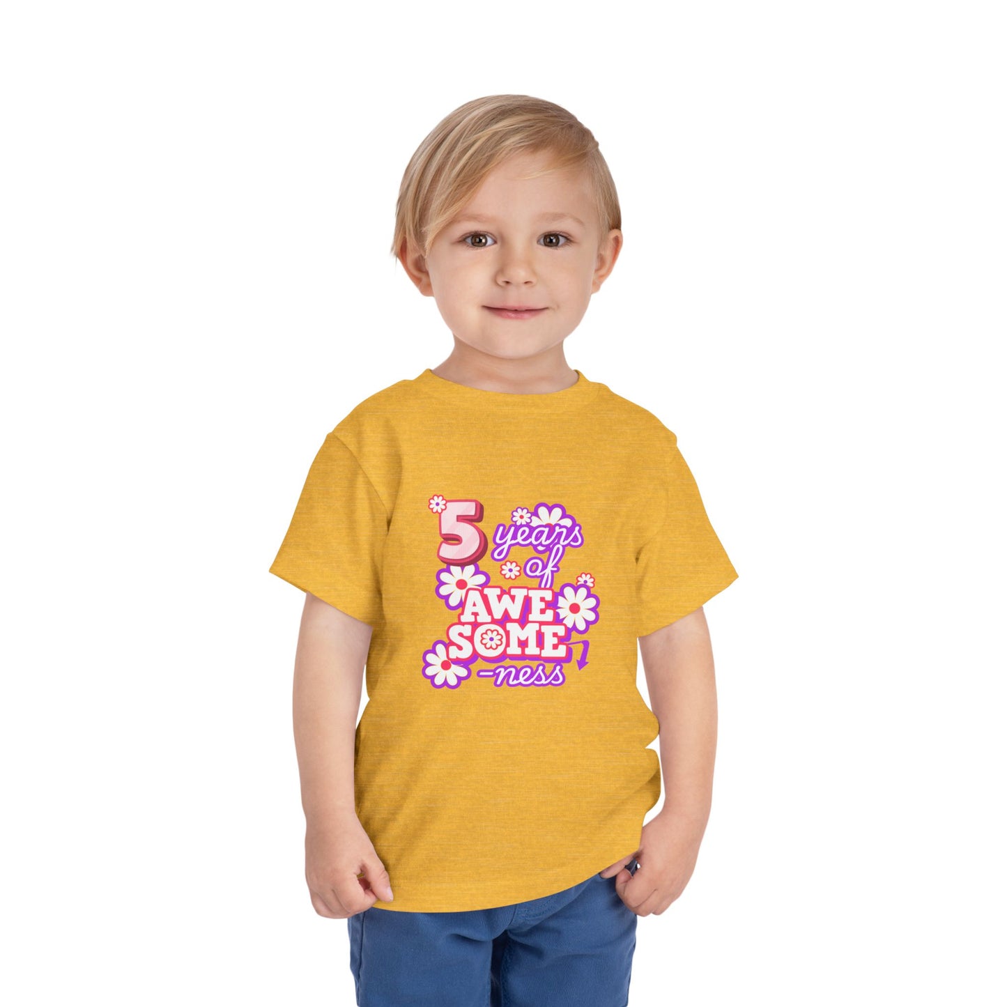 5th Birthday Tee — "5 Years of Awesomeness" Birthday Shirt (Girls)