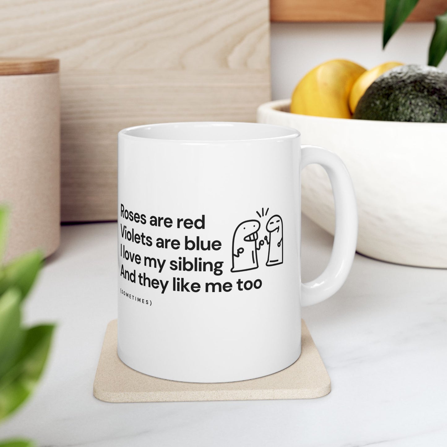 Gender Neutral Sibling Coffee Lover Funny Ceramic Mug — Gift
