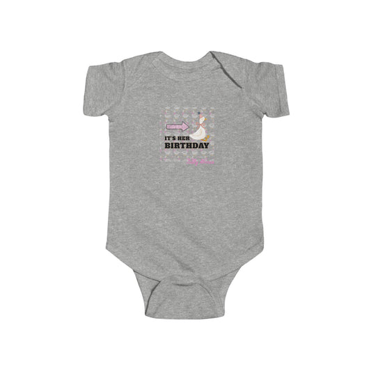Twin Girls Bodysuit — "It's her Birthday" Silly Goose- Baby Onesie