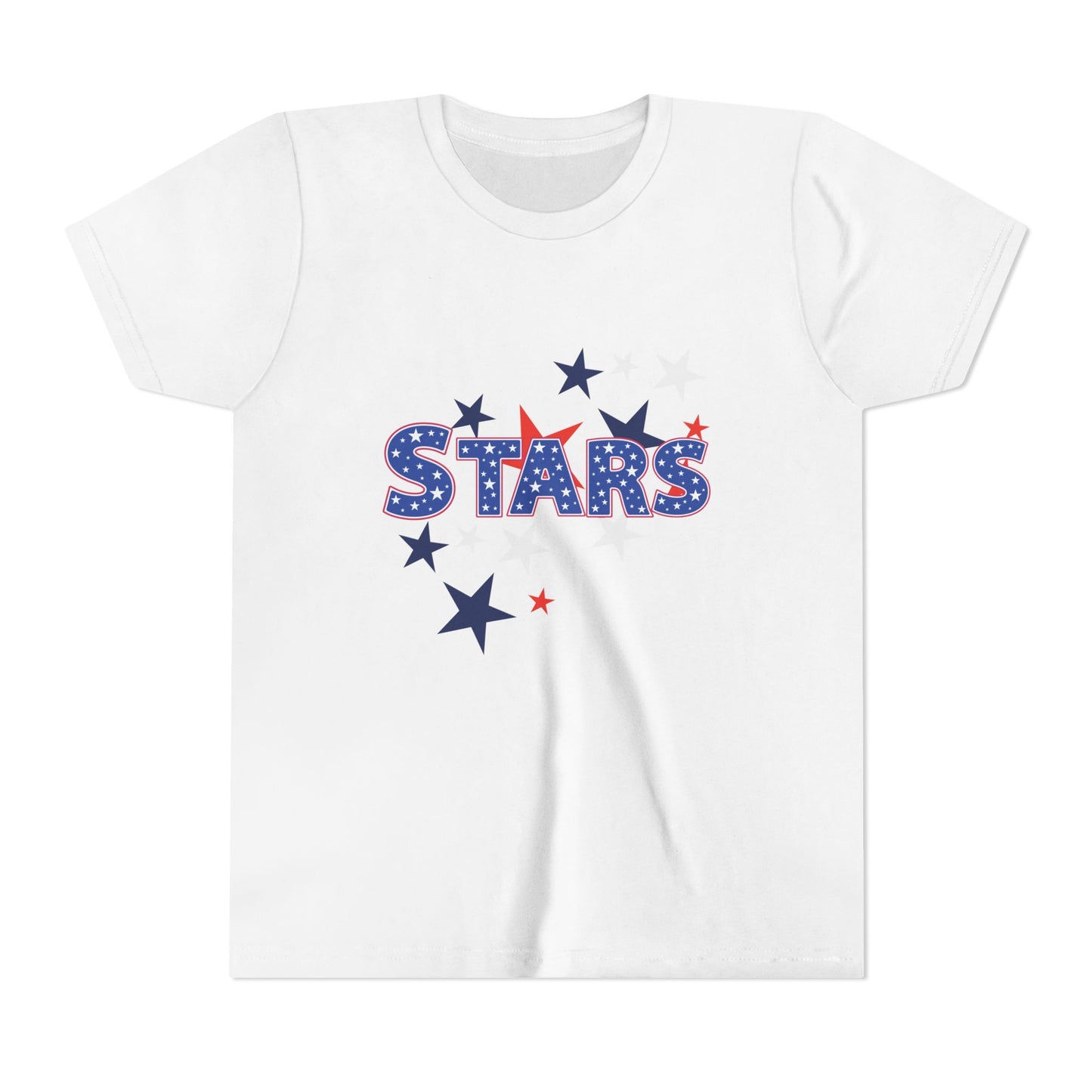 4th July -Youth Stars Tee - Patriotic Red White Blue Kids Shirt