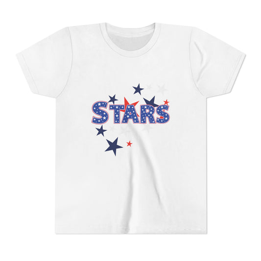 4th July -Youth Stars Tee - Patriotic Red White Blue Kids Shirt