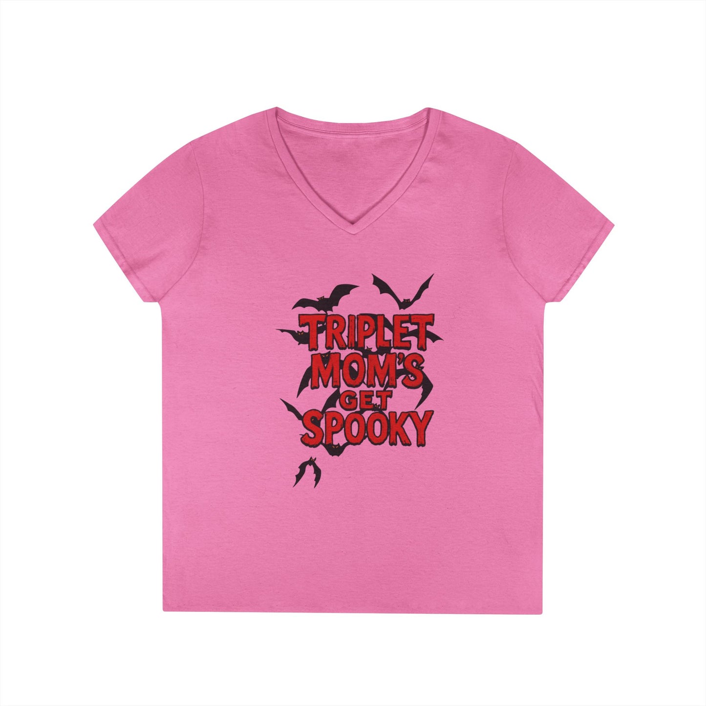 Triplet Moms Get Spooky V-Neck T-Shirt
