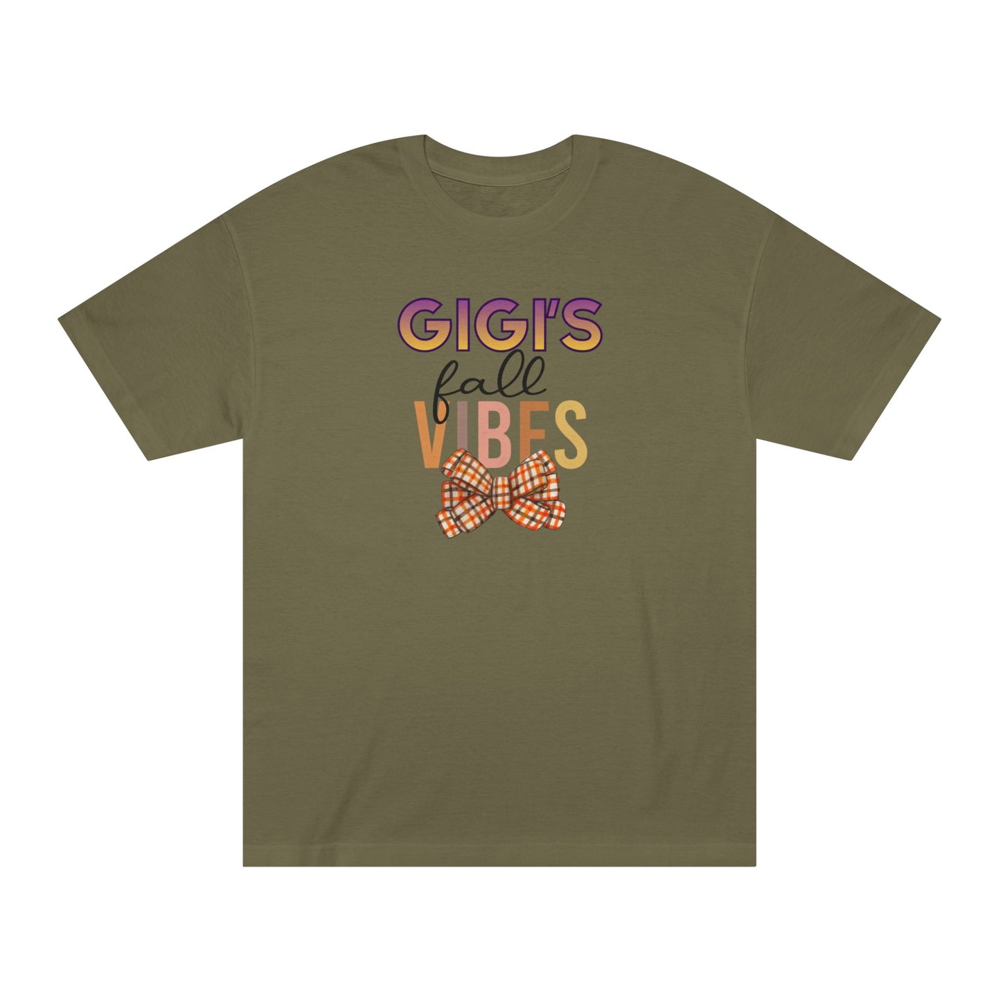 Gigi's Fall Vibes Tee — Plaid Bow Grandma Autumn Shirt