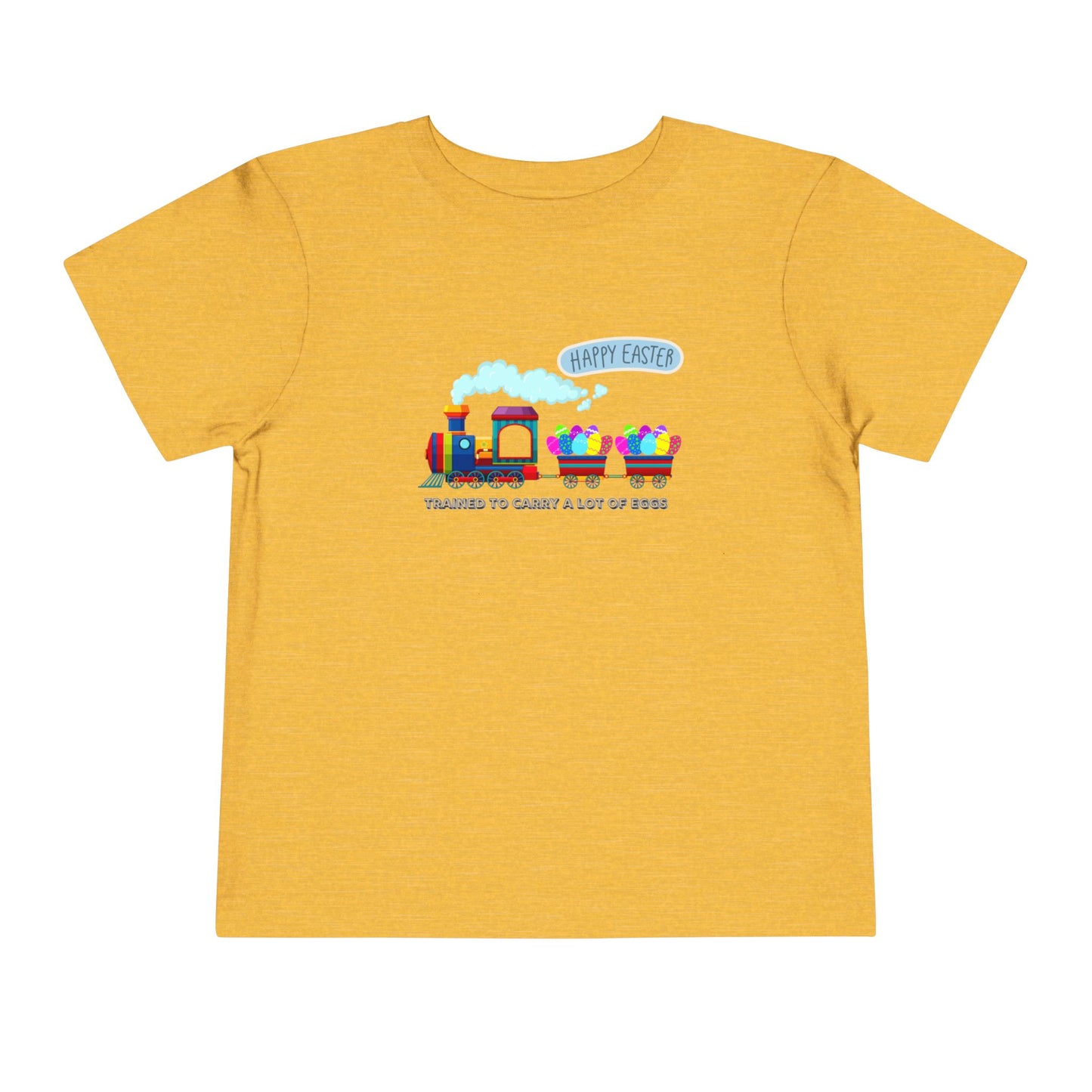 Toddler Easter Tee "Trained to carry lots of eggs" — Cute Train themed boy Shirt