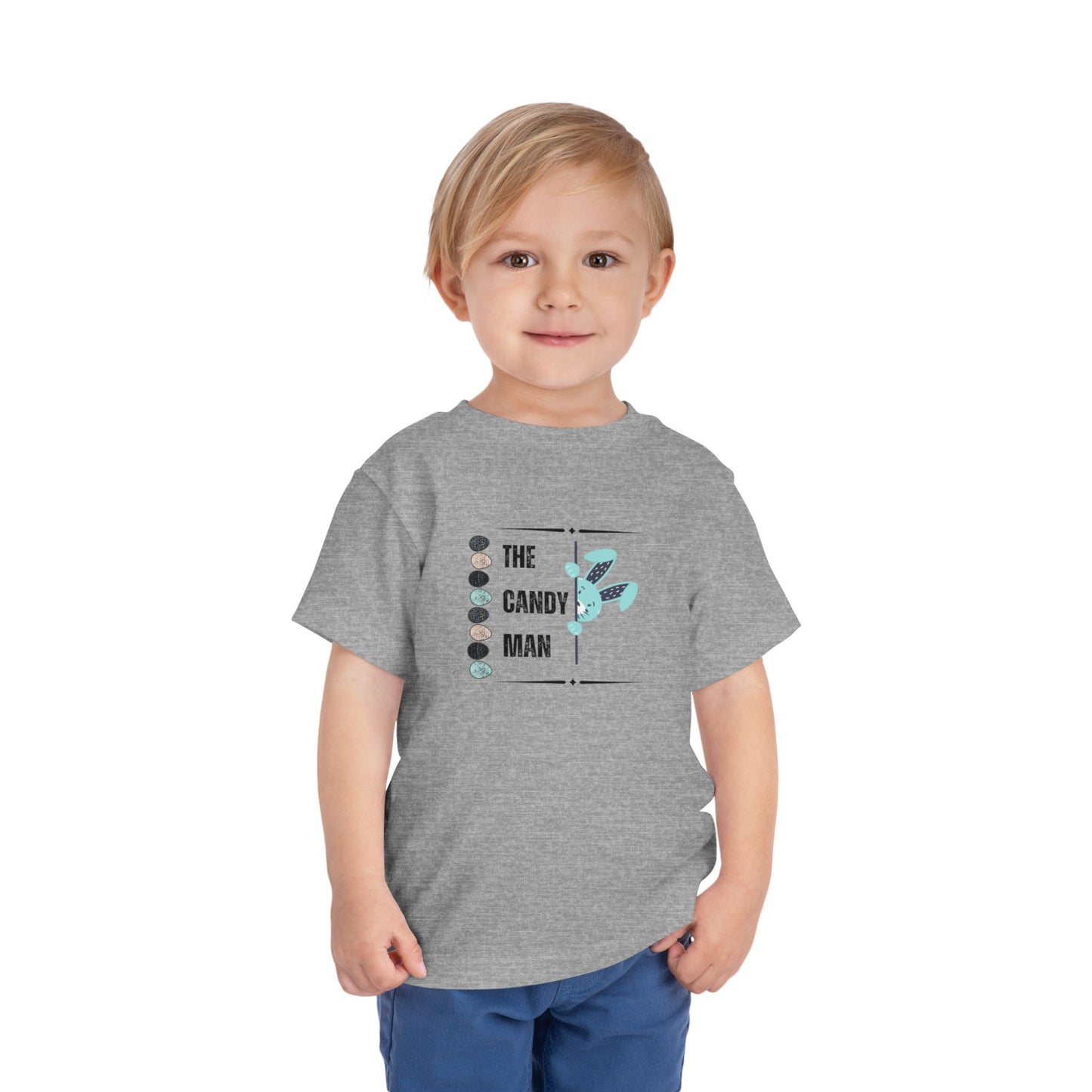 Toddler Tee — "The Candy Man" Cute Easter Bunny Candy Graphic Shirt